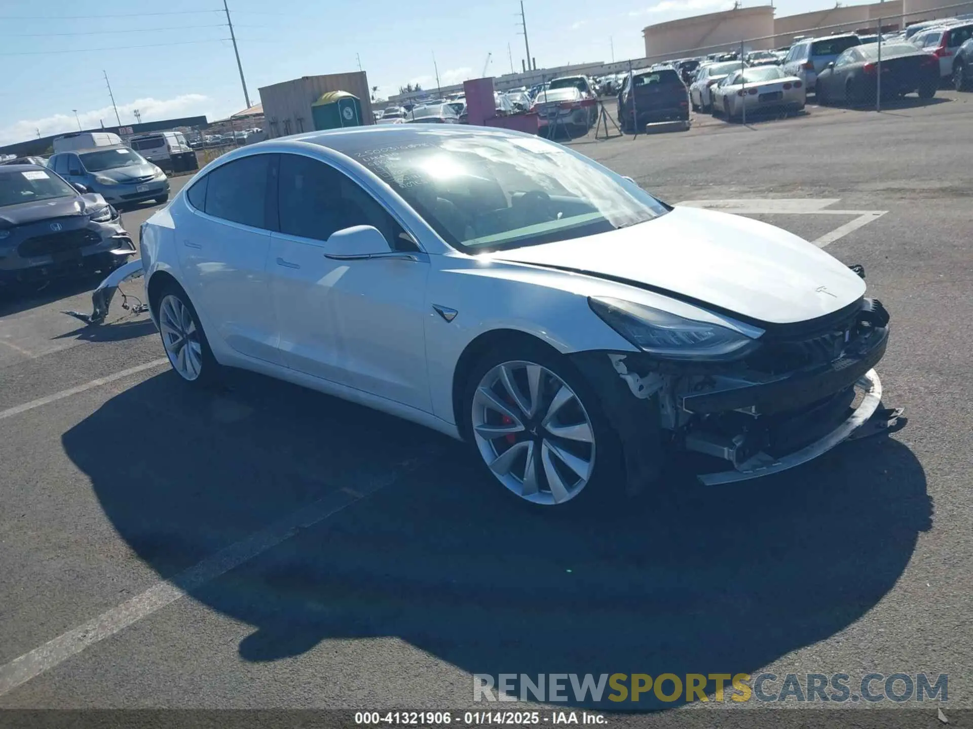 1 Photograph of a damaged car 5YJ3E1EBXKF413806 TESLA MODEL 3 2019