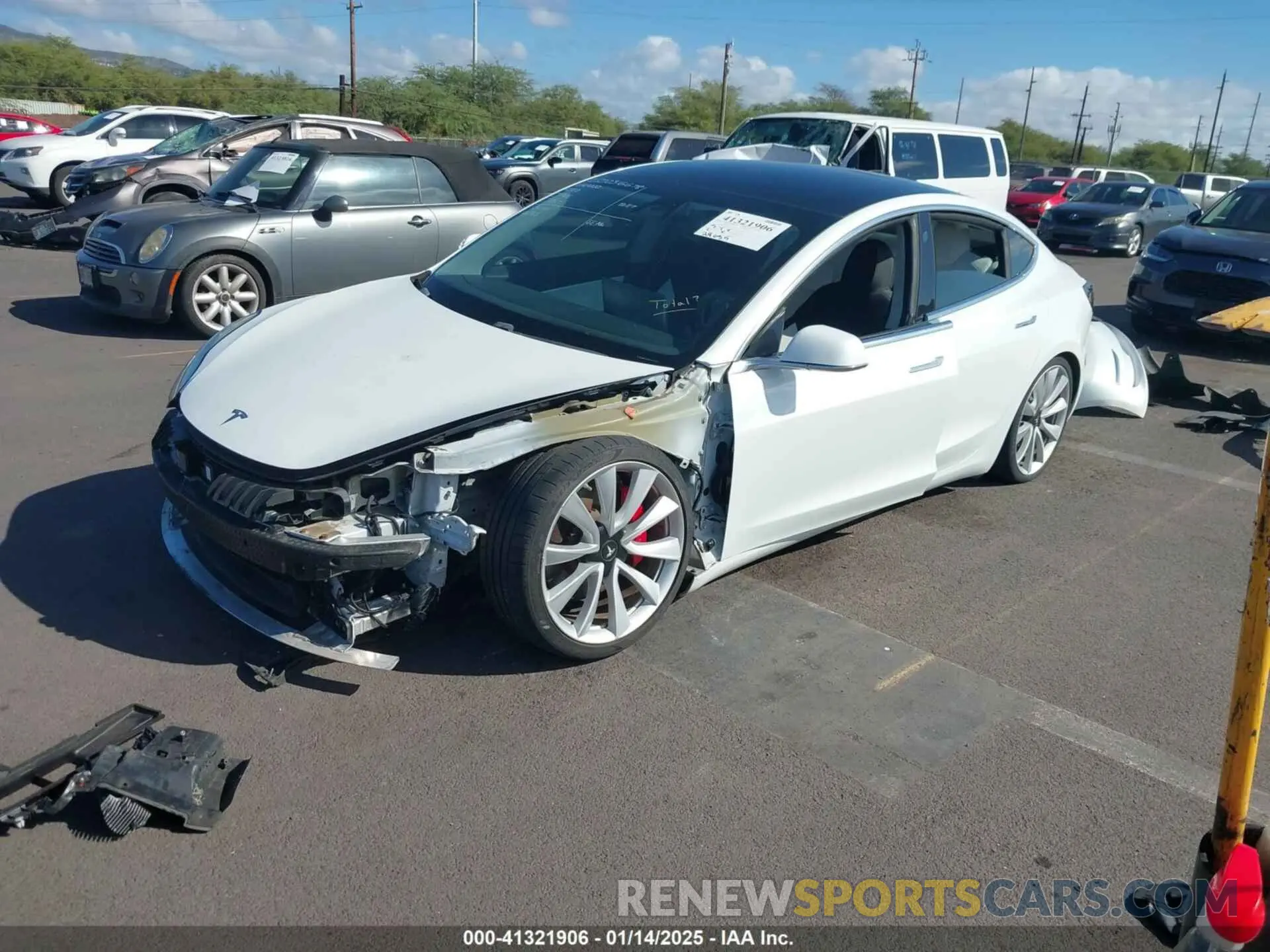 2 Photograph of a damaged car 5YJ3E1EBXKF413806 TESLA MODEL 3 2019