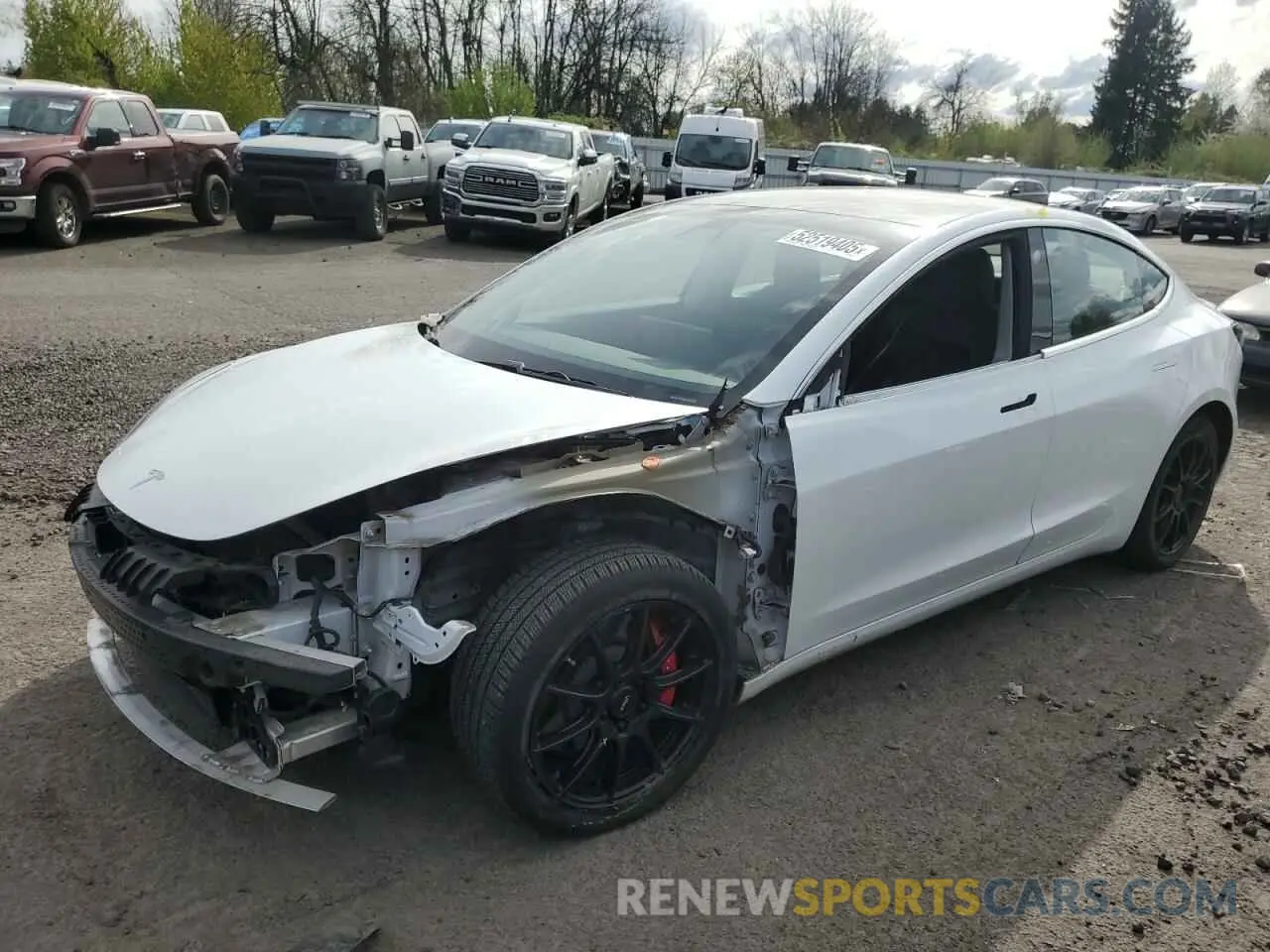 1 Photograph of a damaged car 5YJ3E1EBXKF487064 TESLA MODEL 3 2019