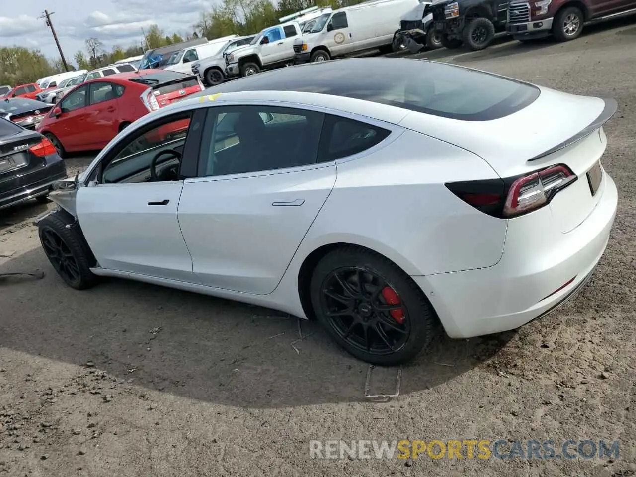 2 Photograph of a damaged car 5YJ3E1EBXKF487064 TESLA MODEL 3 2019