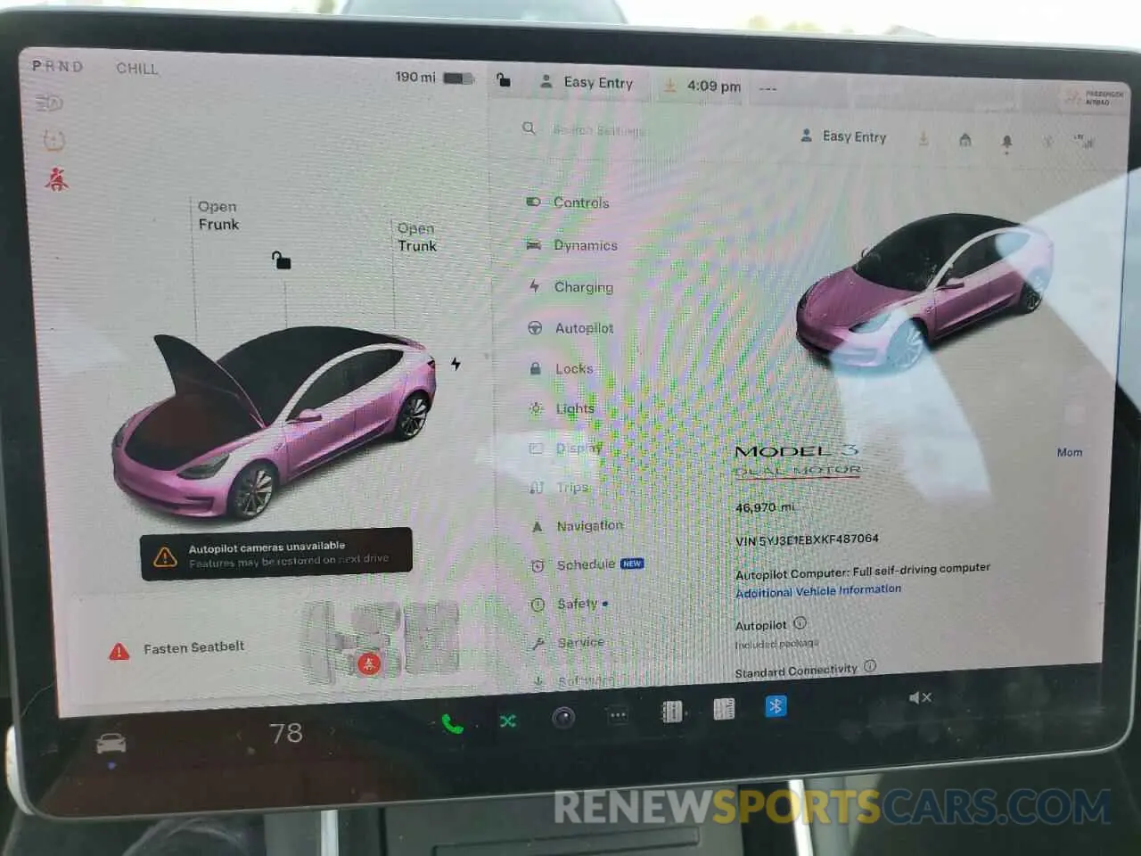 9 Photograph of a damaged car 5YJ3E1EBXKF487064 TESLA MODEL 3 2019