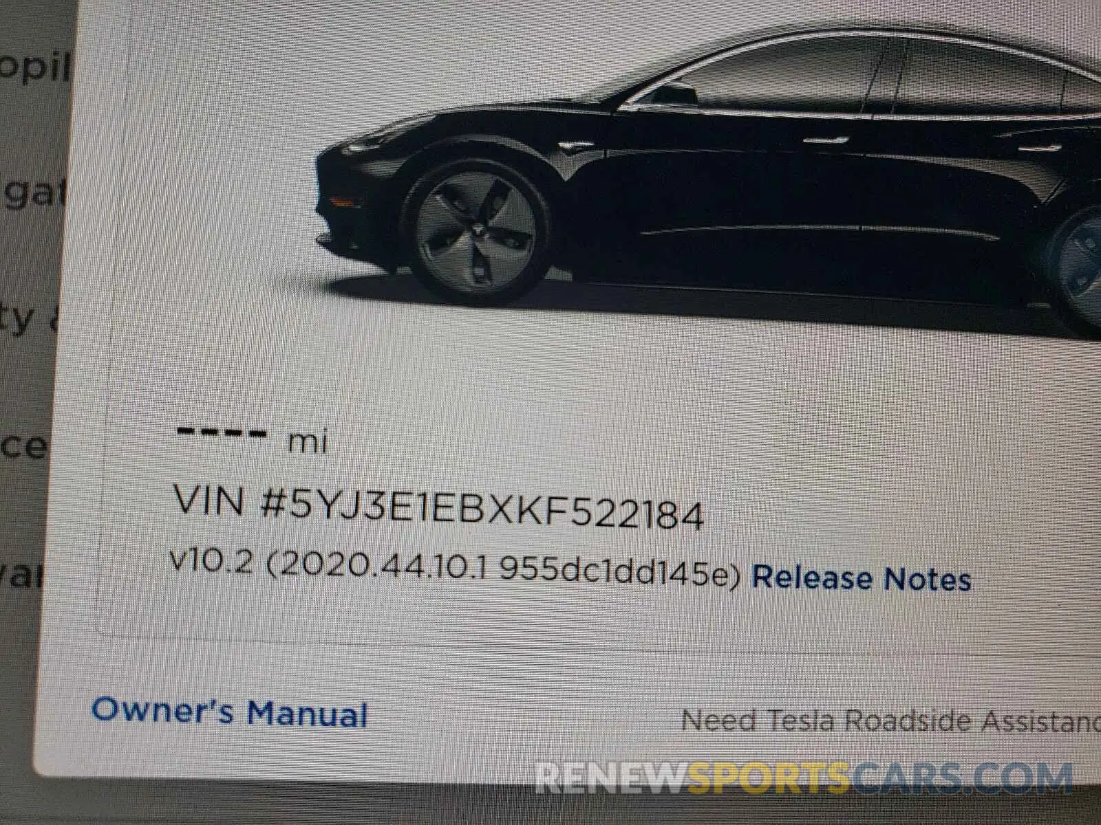 8 Photograph of a damaged car 5YJ3E1EBXKF522184 TESLA MODEL 3 2019