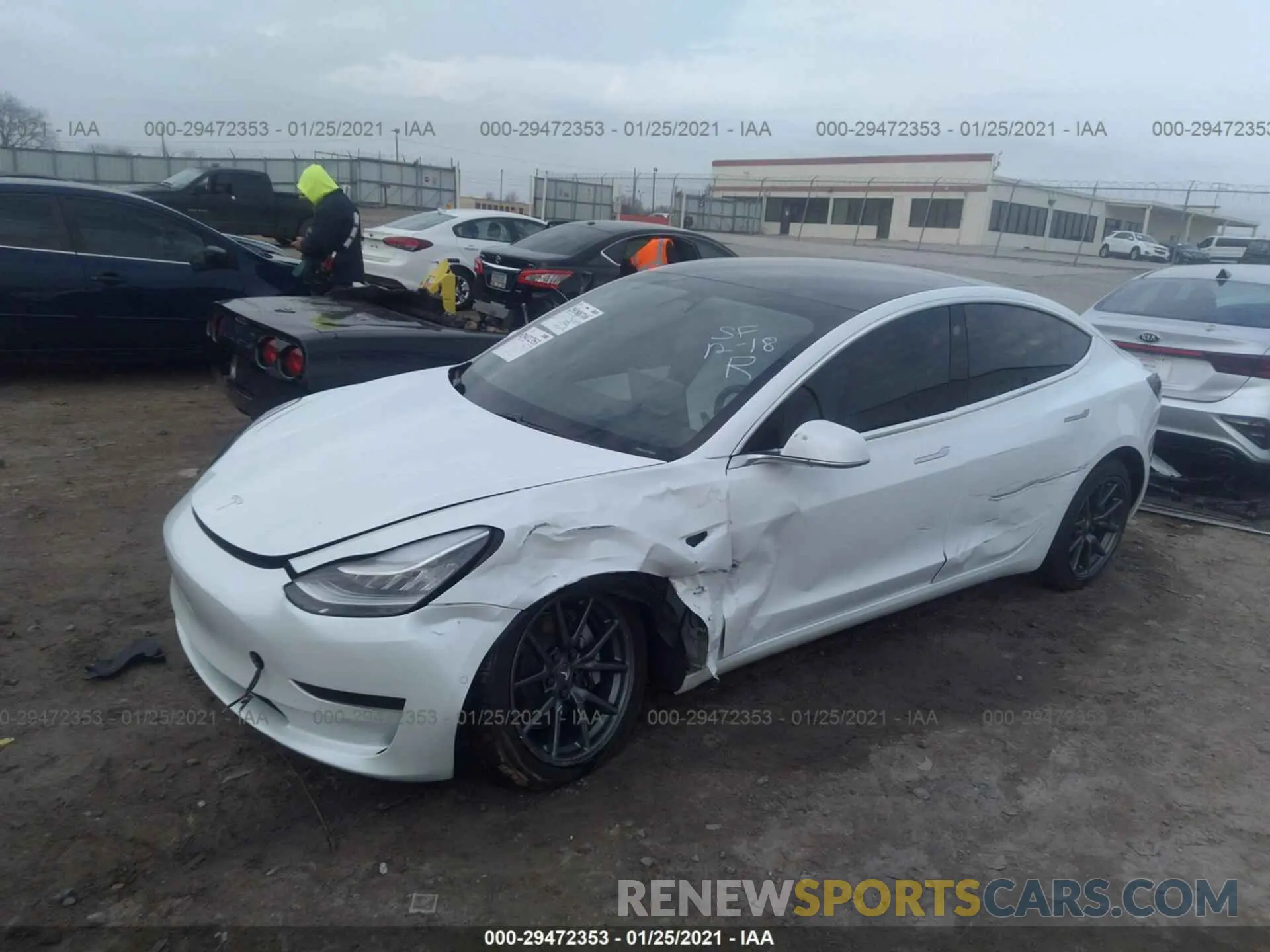 2 Photograph of a damaged car 5YJ3E1EA0LF598960 TESLA MODEL 3 2020