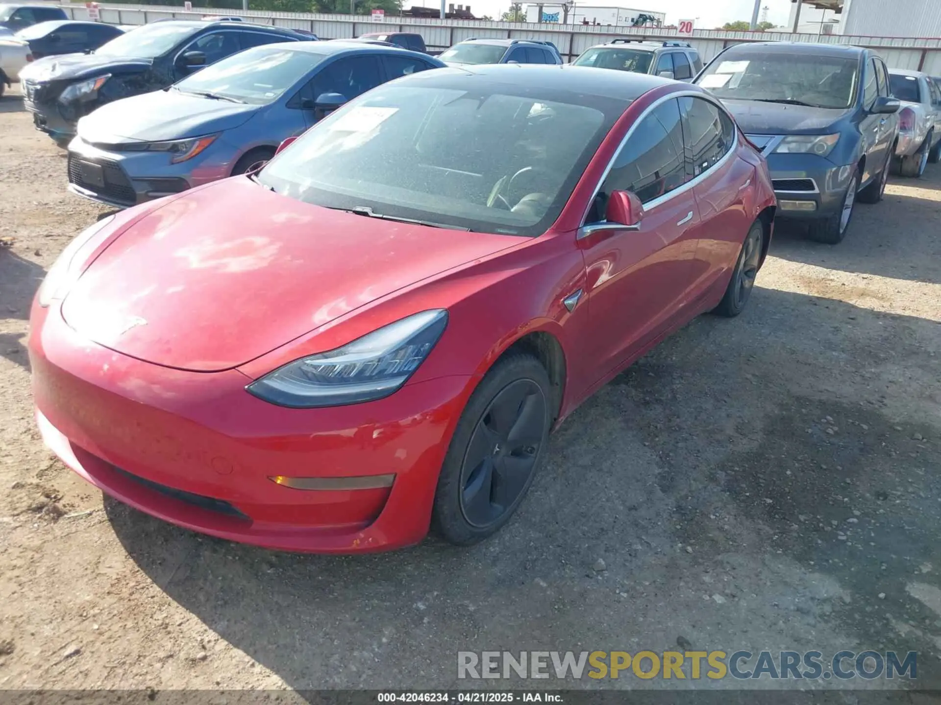 2 Photograph of a damaged car 5YJ3E1EA0LF611657 TESLA MODEL 3 2020