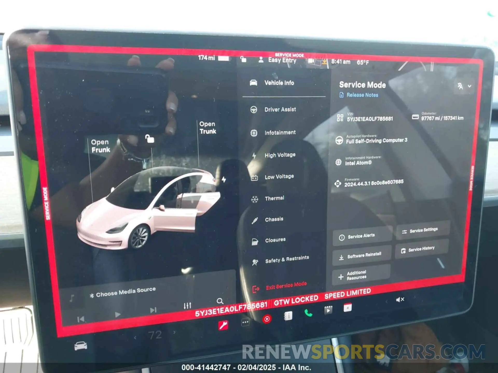 7 Photograph of a damaged car 5YJ3E1EA0LF785681 TESLA MODEL 3 2020