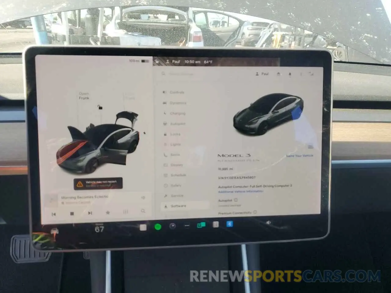 9 Photograph of a damaged car 5YJ3E1EA1LF645607 TESLA MODEL 3 2020