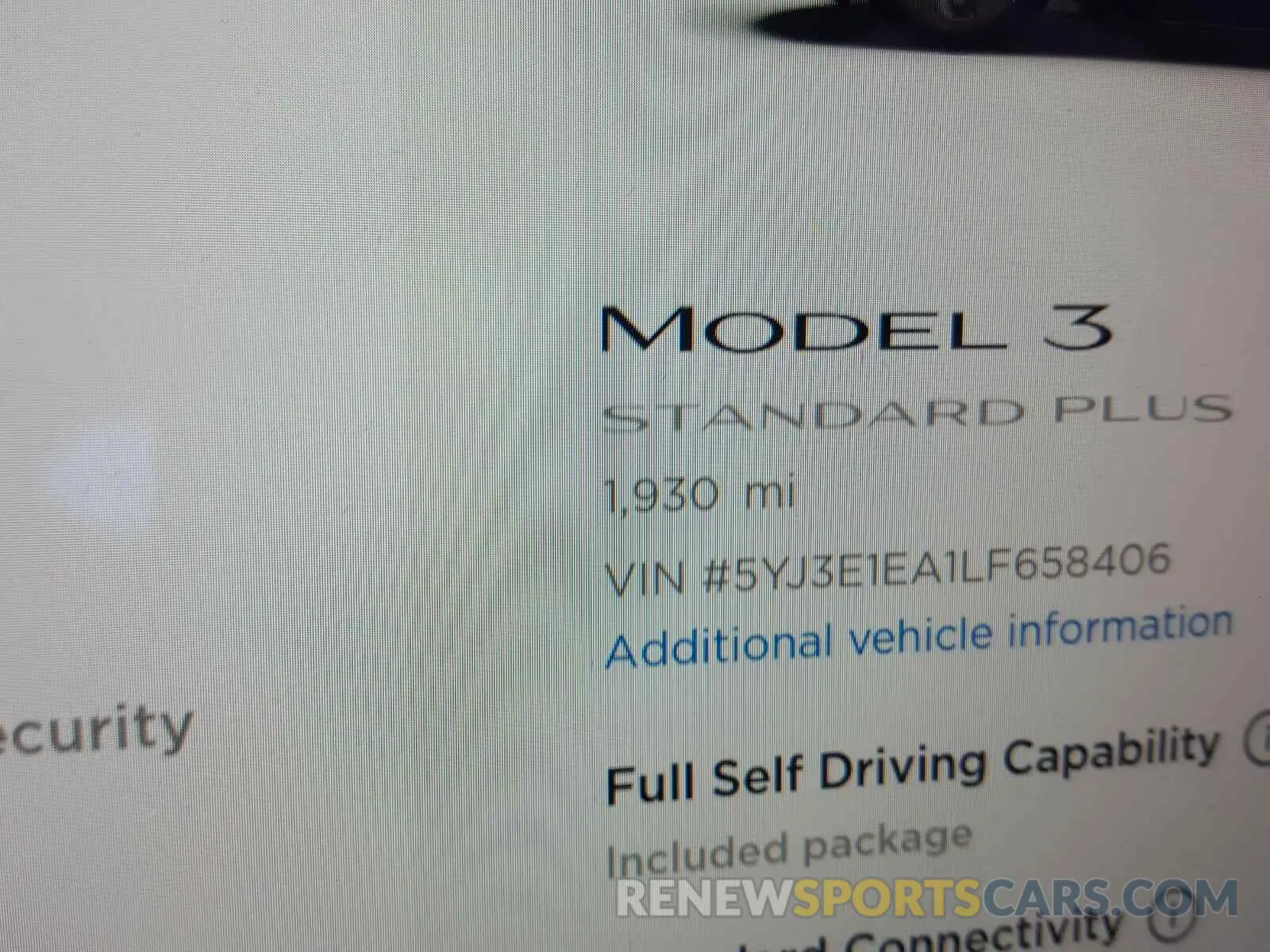 8 Photograph of a damaged car 5YJ3E1EA1LF658406 TESLA MODEL 3 2020