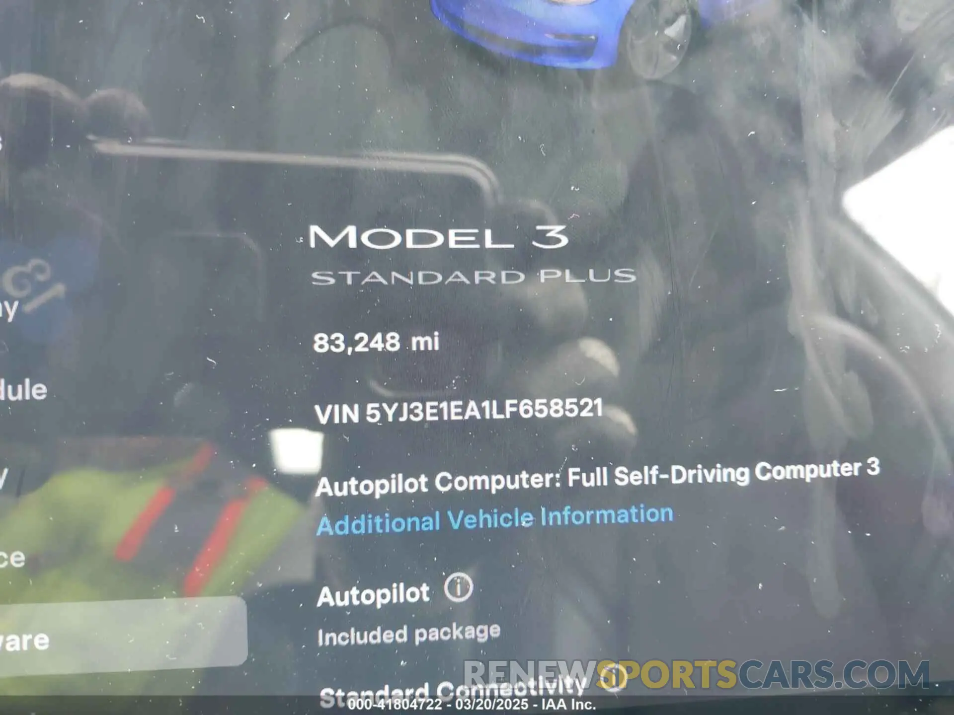 7 Photograph of a damaged car 5YJ3E1EA1LF658521 TESLA MODEL 3 2020