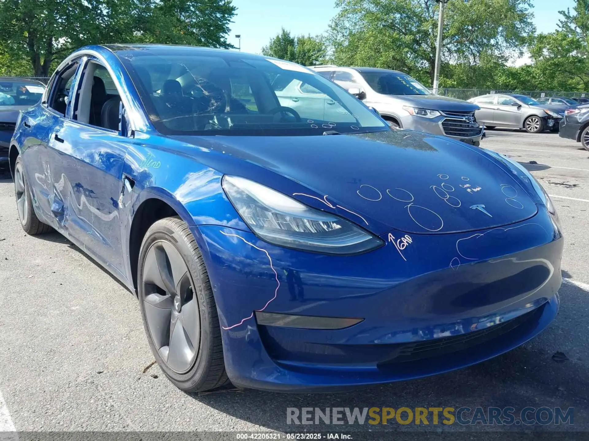 1 Photograph of a damaged car 5YJ3E1EA1LF745688 TESLA MODEL 3 2020