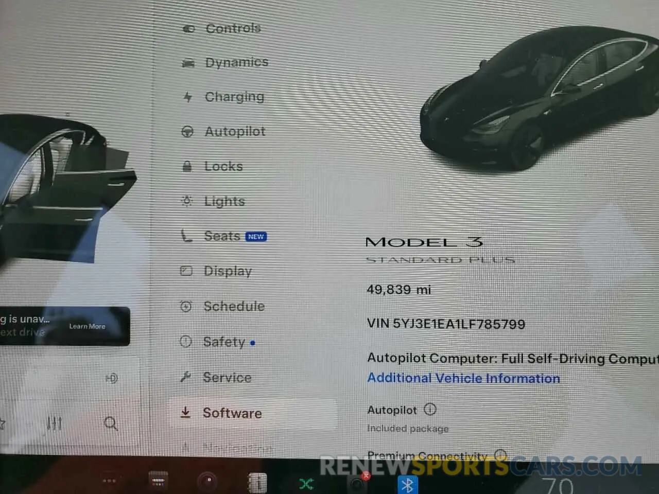 9 Photograph of a damaged car 5YJ3E1EA1LF785799 TESLA MODEL 3 2020