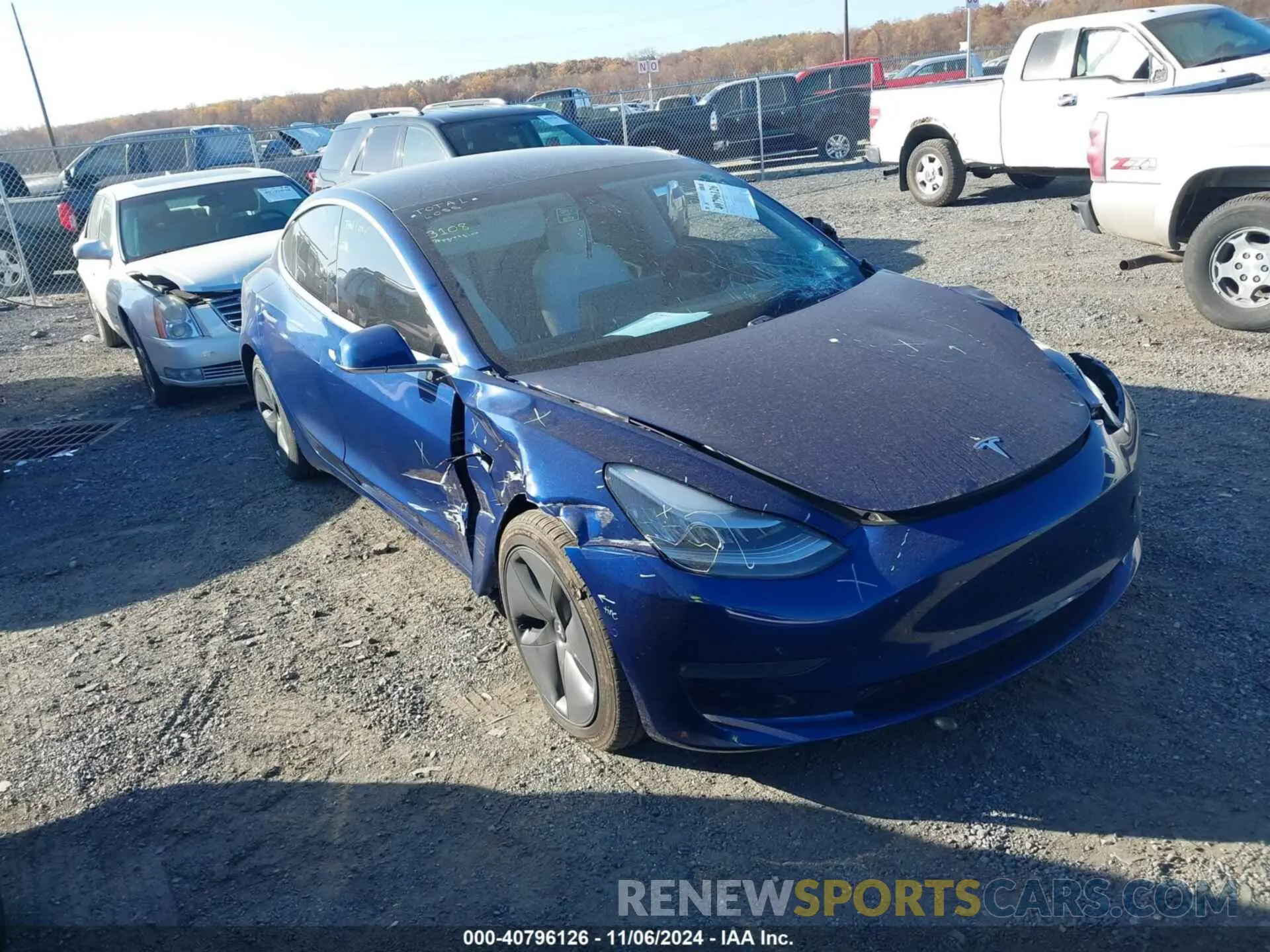 1 Photograph of a damaged car 5YJ3E1EA1LF793188 TESLA MODEL 3 2020