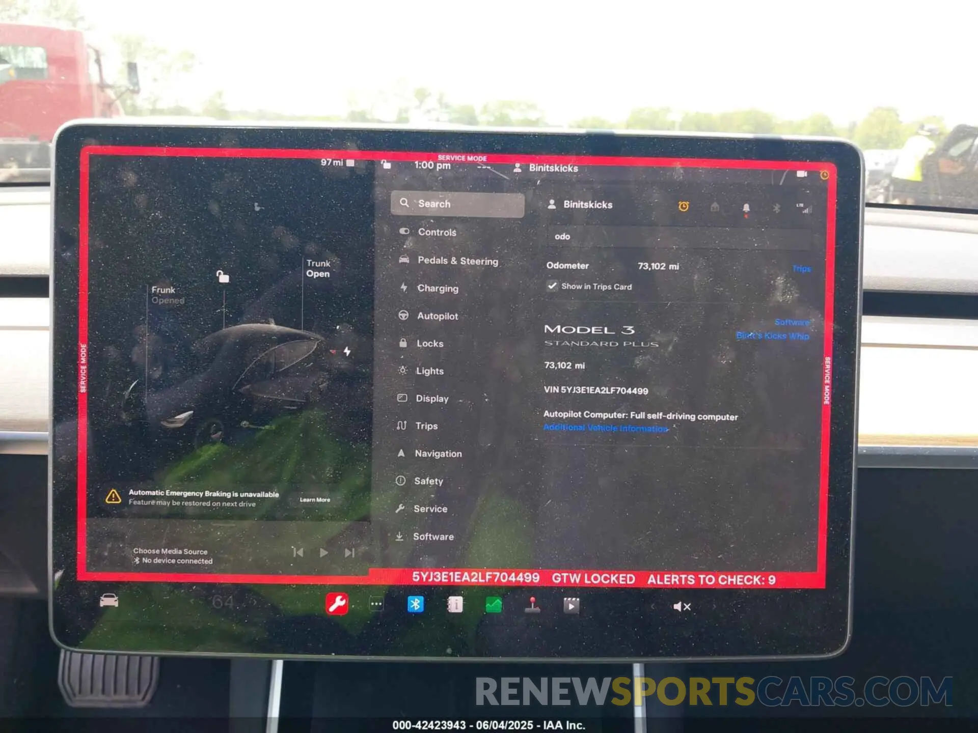 7 Photograph of a damaged car 5YJ3E1EA2LF704499 TESLA MODEL 3 2020