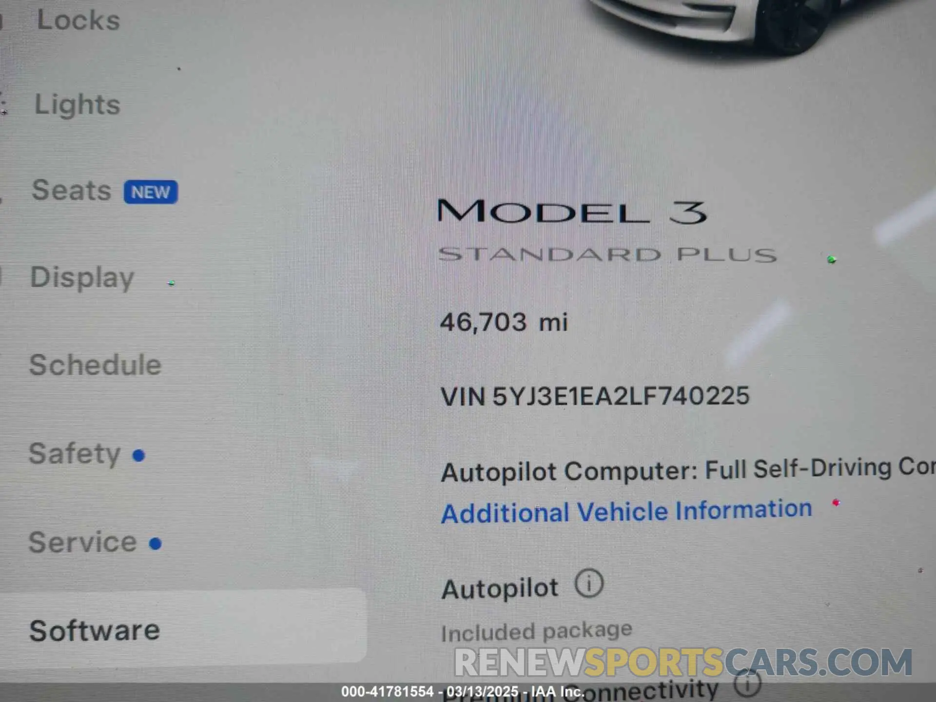 14 Фотография поврежденного автомобиля 5YJ3E1EA2LF740225 TESLA MODEL 3 2020