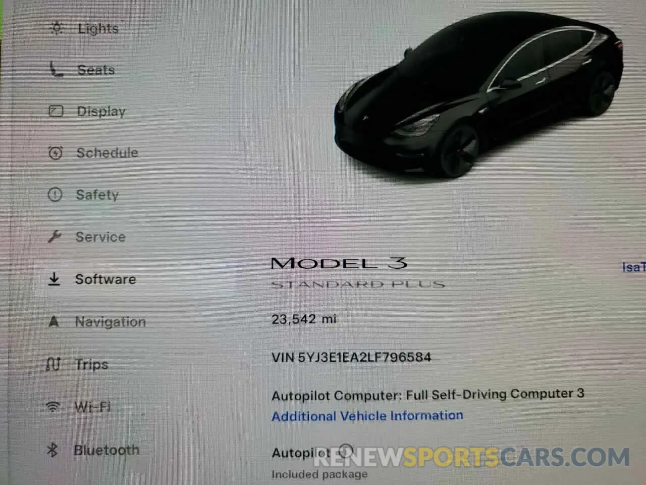 9 Photograph of a damaged car 5YJ3E1EA2LF796584 TESLA MODEL 3 2020