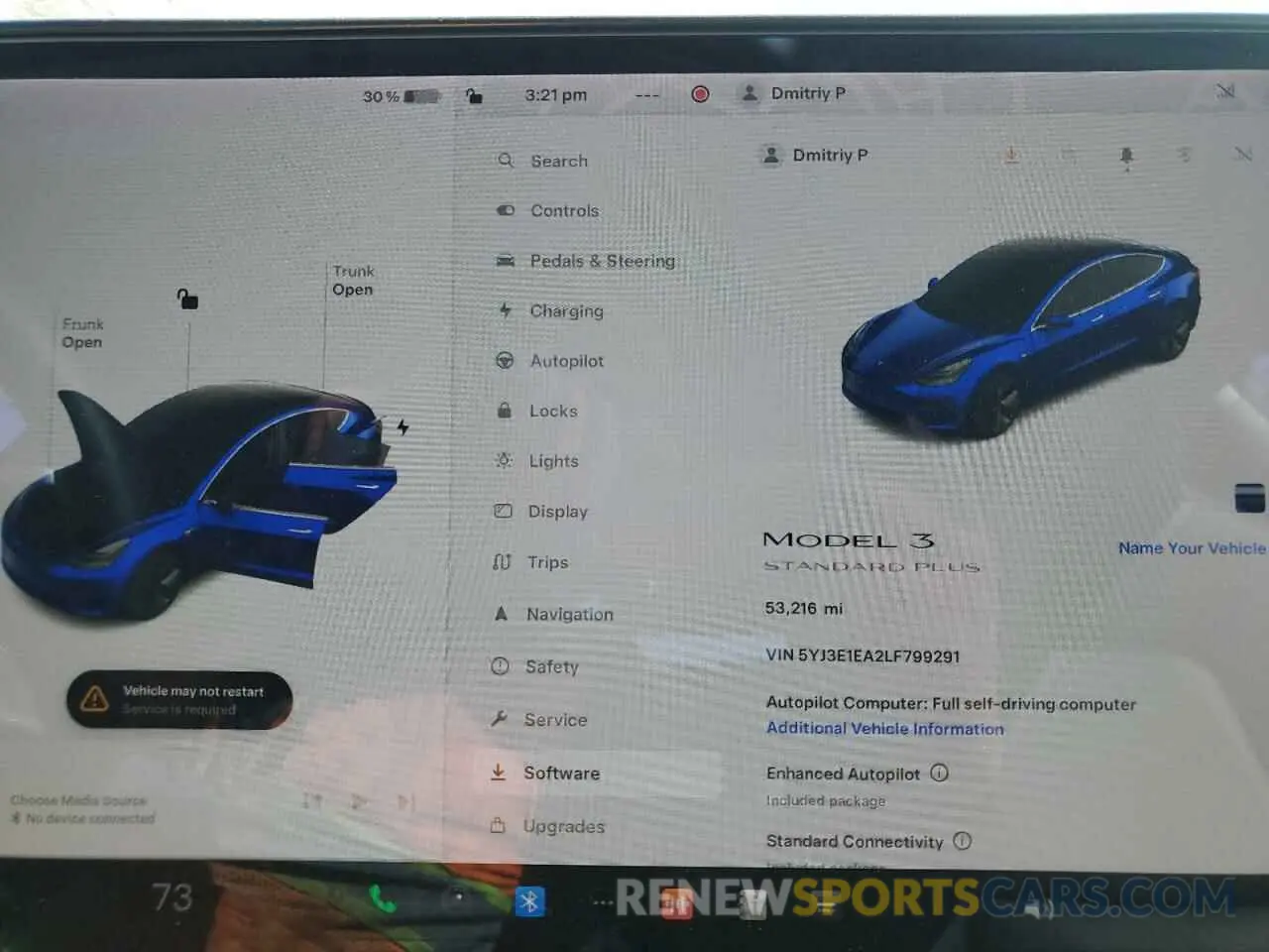 9 Фотография поврежденного автомобиля 5YJ3E1EA2LF799291 TESLA MODEL 3 2020