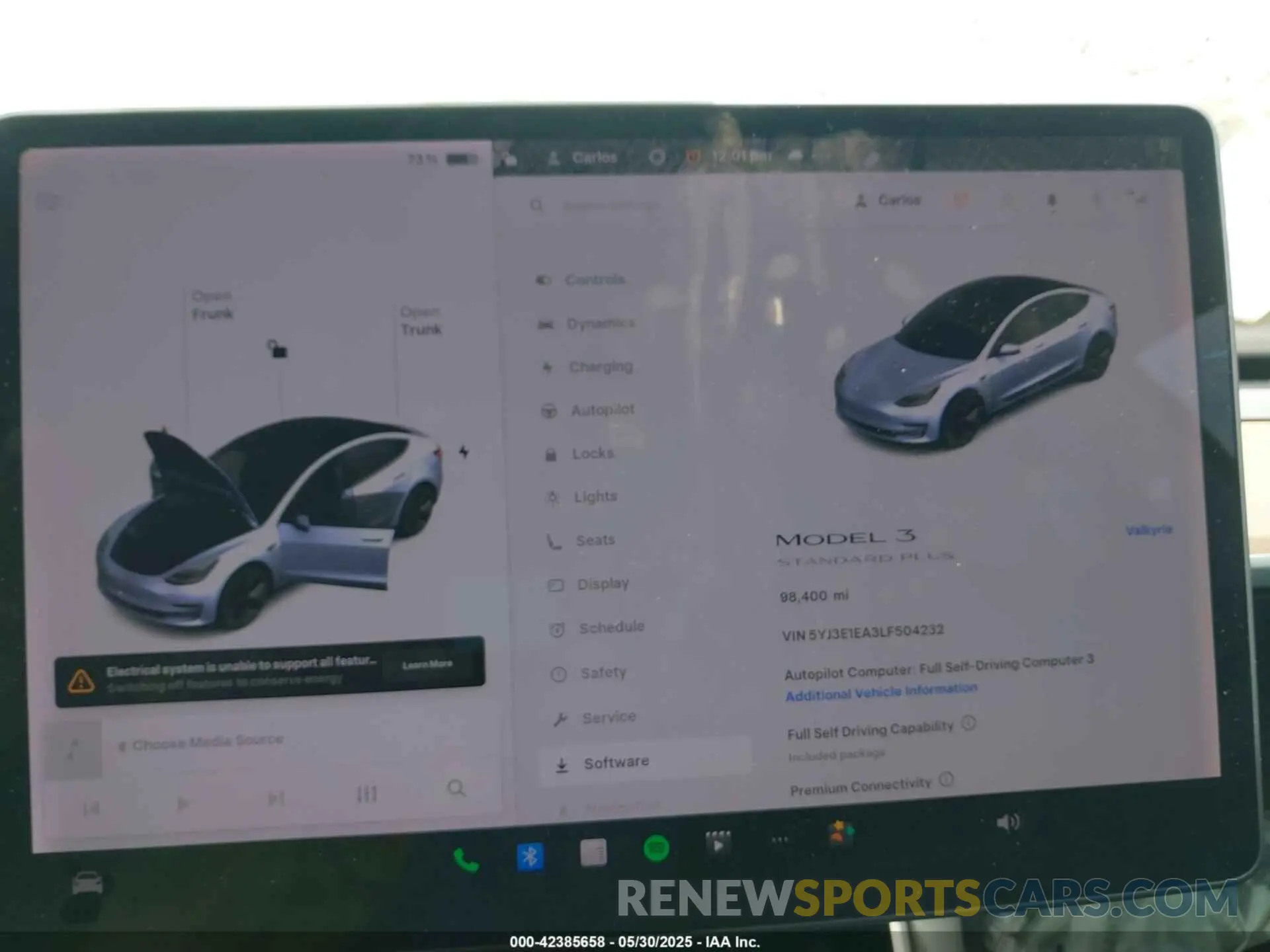 7 Фотография поврежденного автомобиля 5YJ3E1EA3LF504232 TESLA MODEL 3 2020