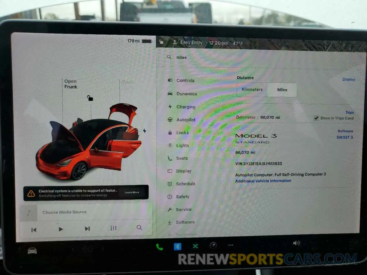 9 Photograph of a damaged car 5YJ3E1EA3LF613533 TESLA MODEL 3 2020