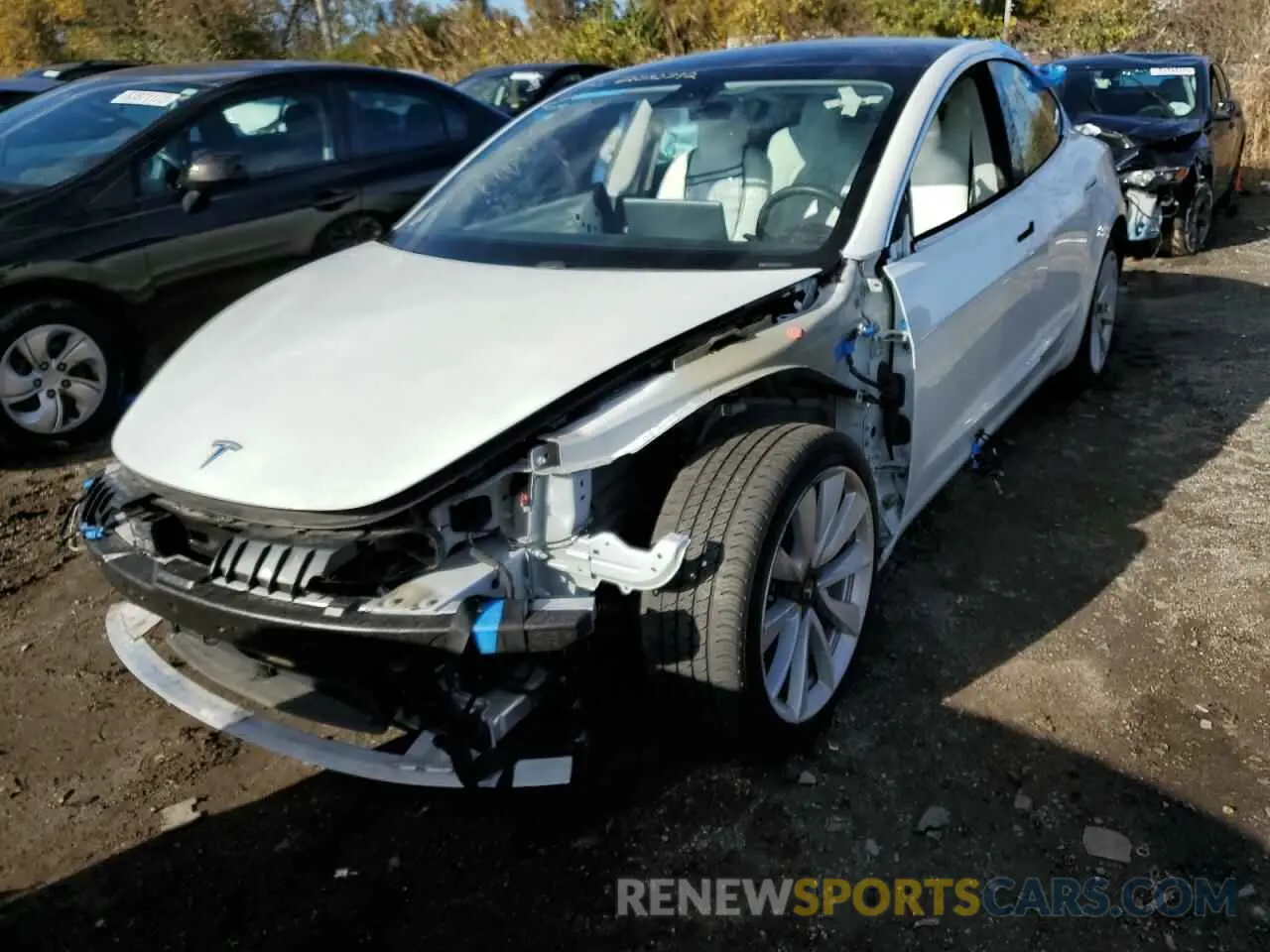 2 Photograph of a damaged car 5YJ3E1EA3LF717780 TESLA MODEL 3 2020