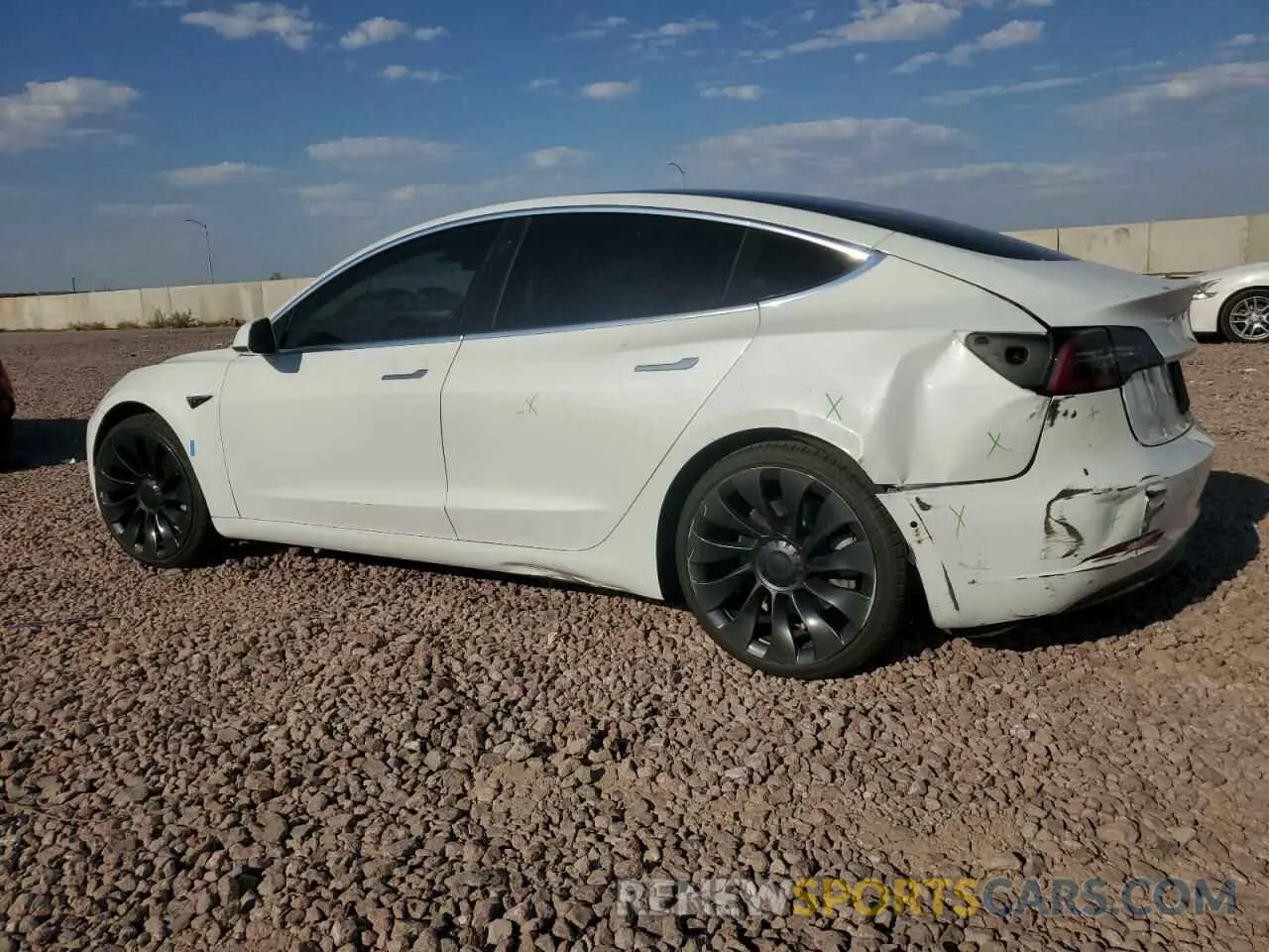 2 Photograph of a damaged car 5YJ3E1EA4LF806614 TESLA MODEL 3 2020