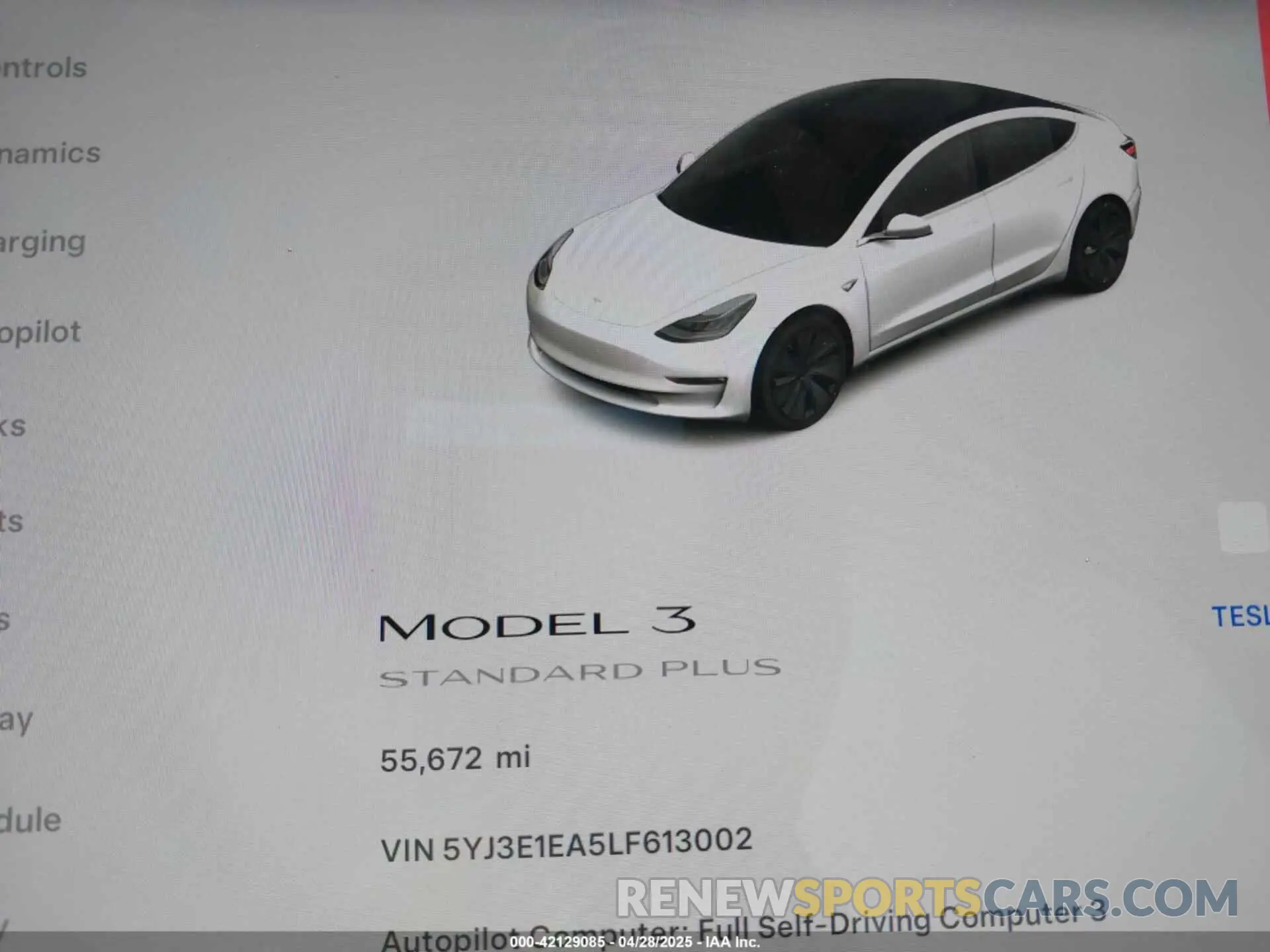 16 Фотография поврежденного автомобиля 5YJ3E1EA5LF613002 TESLA MODEL 3 2020