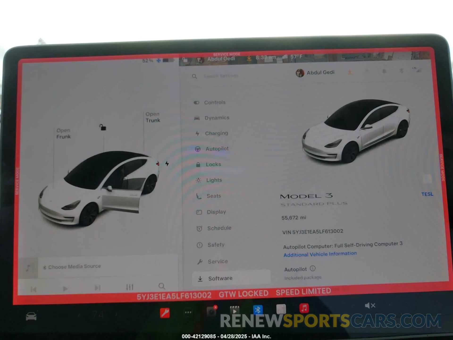 7 Фотография поврежденного автомобиля 5YJ3E1EA5LF613002 TESLA MODEL 3 2020