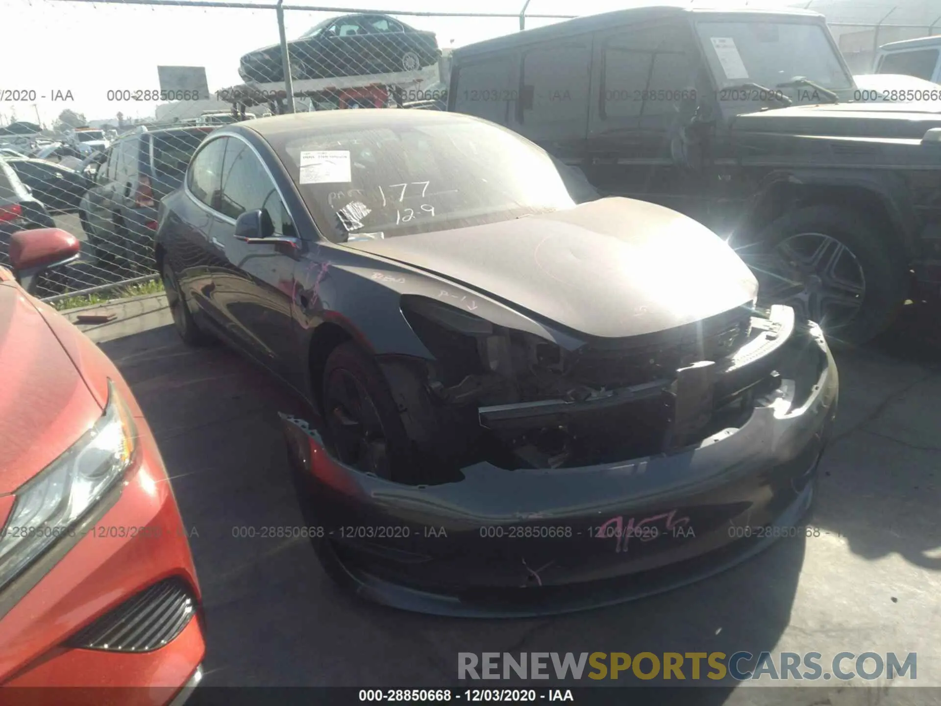 1 Photograph of a damaged car 5YJ3E1EA5LF644220 TESLA MODEL 3 2020