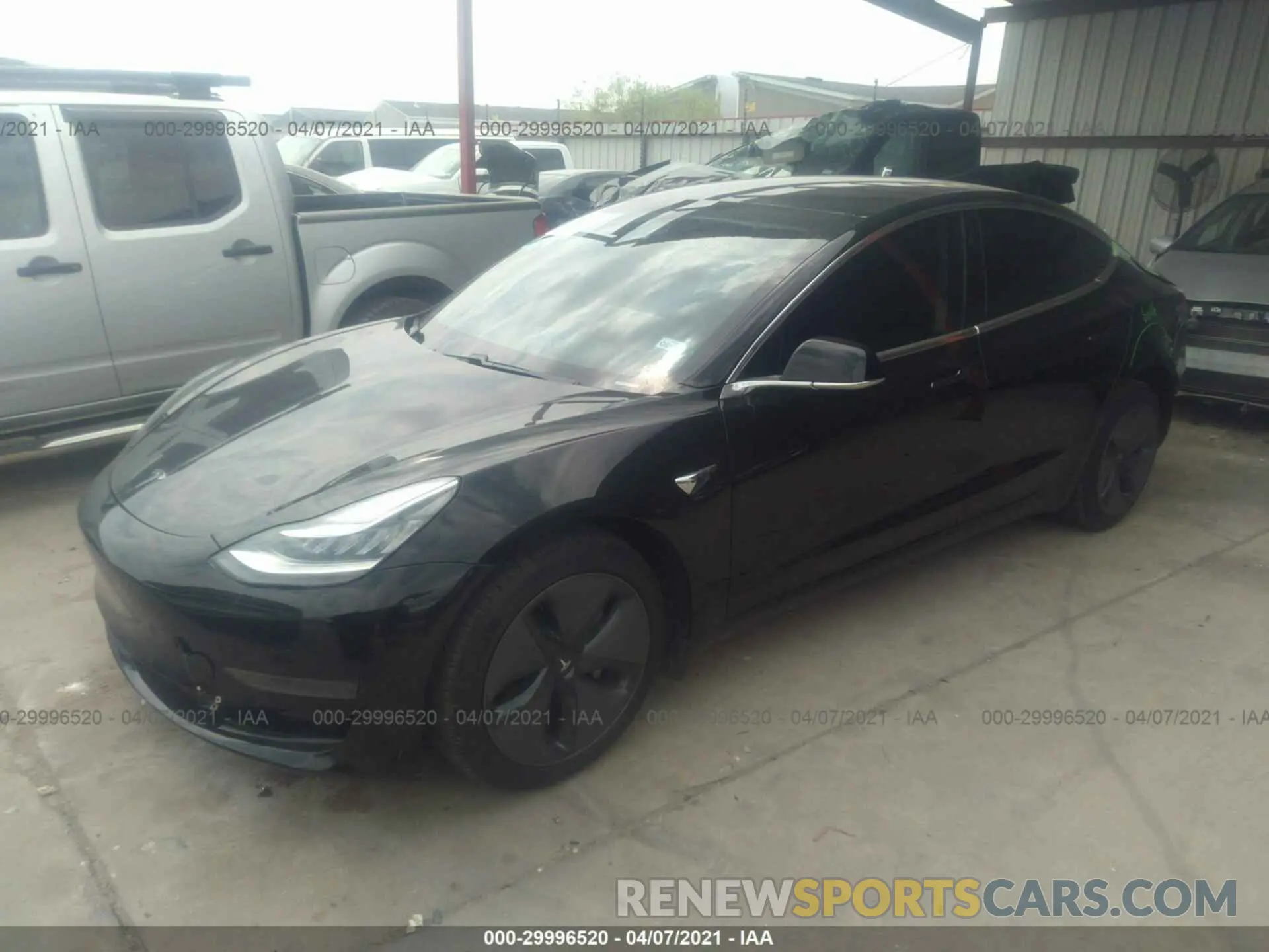 2 Photograph of a damaged car 5YJ3E1EA5LF736475 TESLA MODEL 3 2020