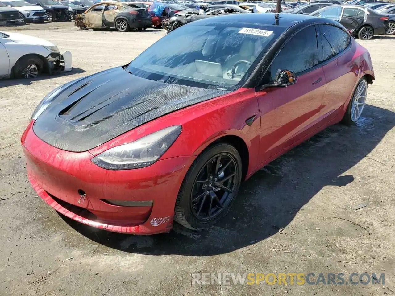 1 Photograph of a damaged car 5YJ3E1EA5LF802510 TESLA MODEL 3 2020