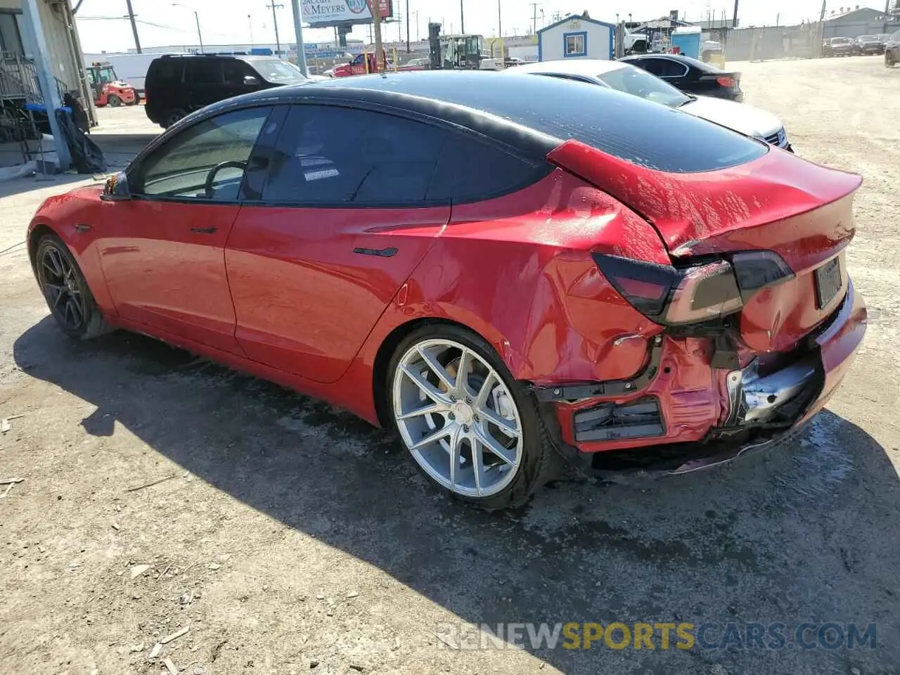2 Photograph of a damaged car 5YJ3E1EA5LF802510 TESLA MODEL 3 2020