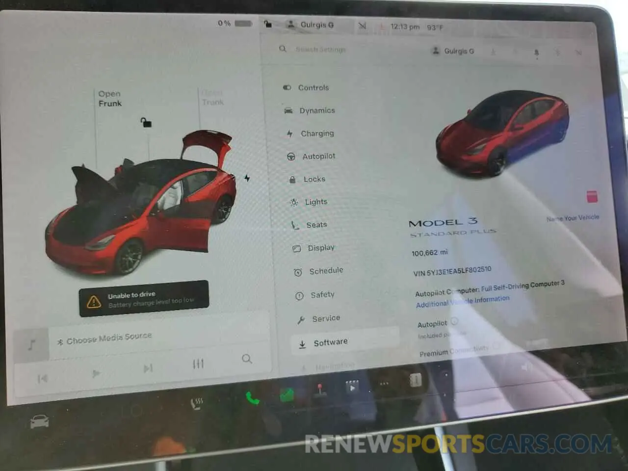 9 Photograph of a damaged car 5YJ3E1EA5LF802510 TESLA MODEL 3 2020