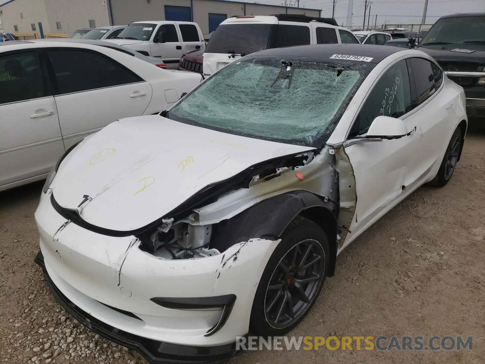 2 Photograph of a damaged car 5YJ3E1EA6LF612652 TESLA MODEL 3 2020