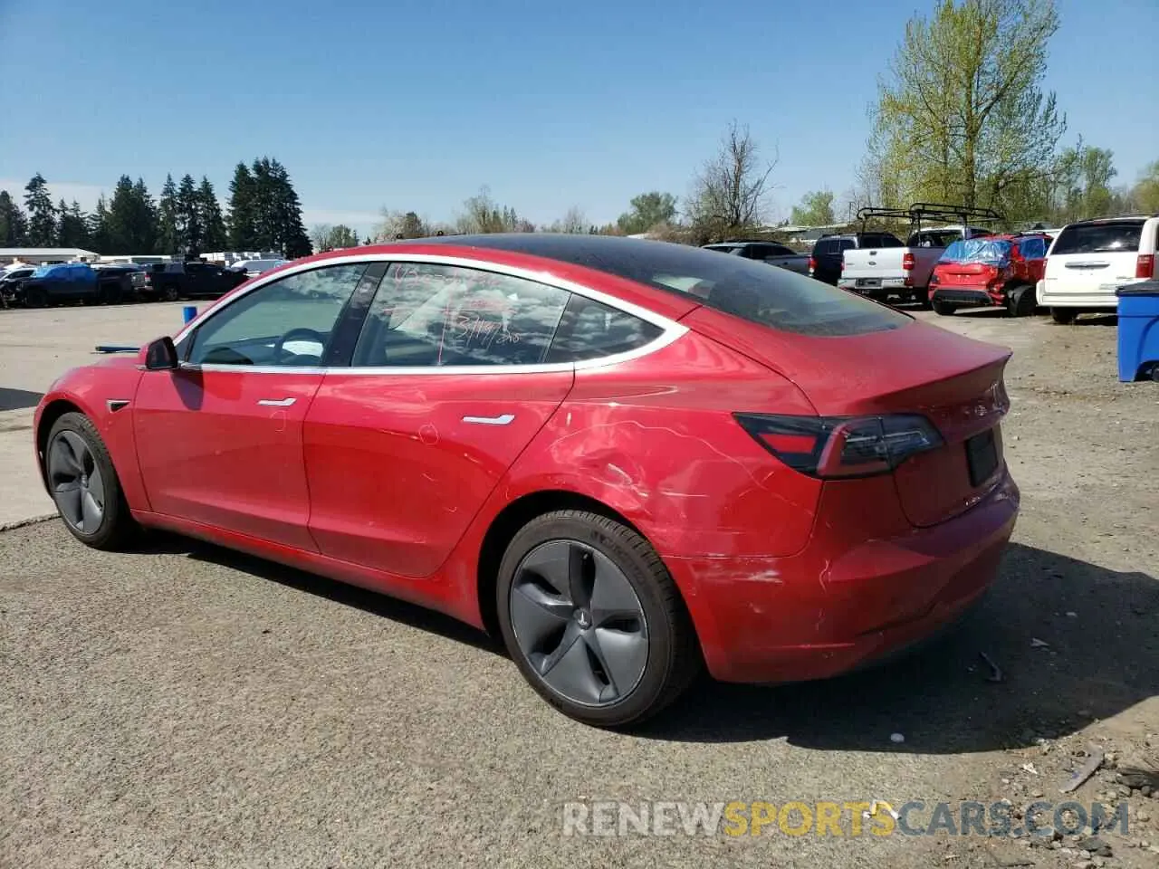 2 Photograph of a damaged car 5YJ3E1EA6LF705655 TESLA MODEL 3 2020