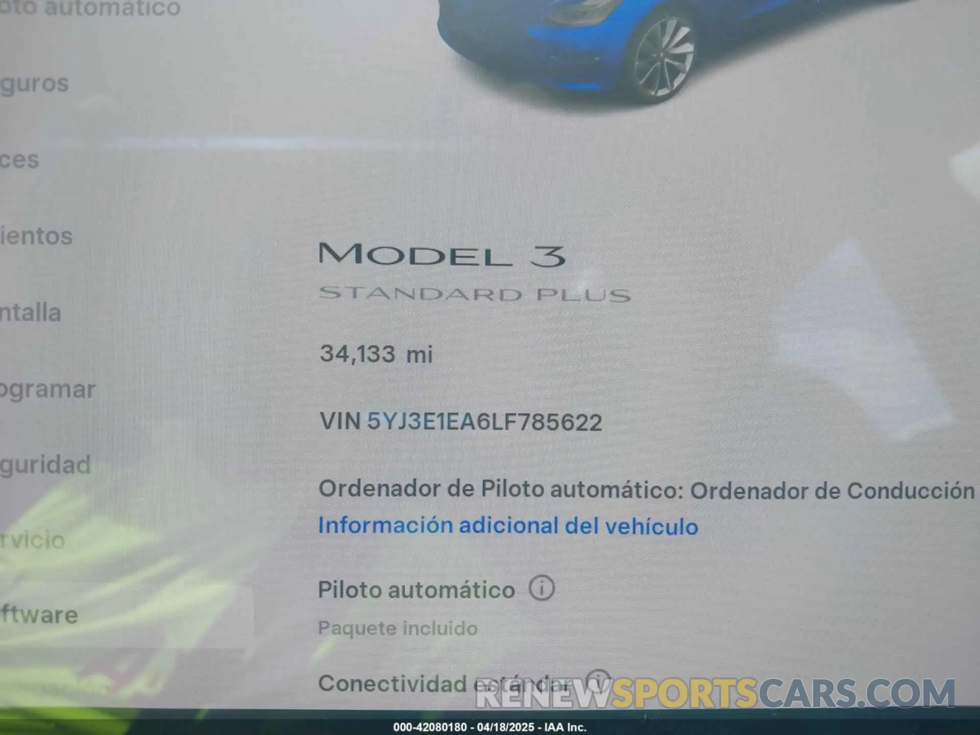 7 Фотография поврежденного автомобиля 5YJ3E1EA6LF785622 TESLA MODEL 3 2020