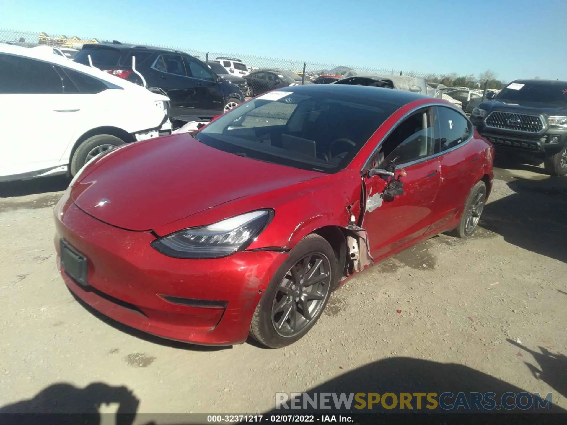 2 Photograph of a damaged car 5YJ3E1EA7LF706636 TESLA MODEL 3 2020