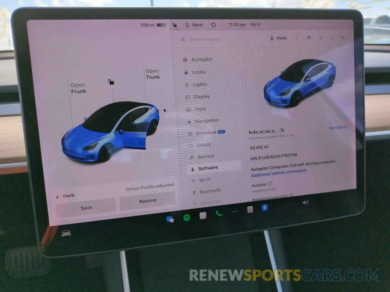 9 Фотография поврежденного автомобиля 5YJ3E1EA7LF792708 TESLA MODEL 3 2020