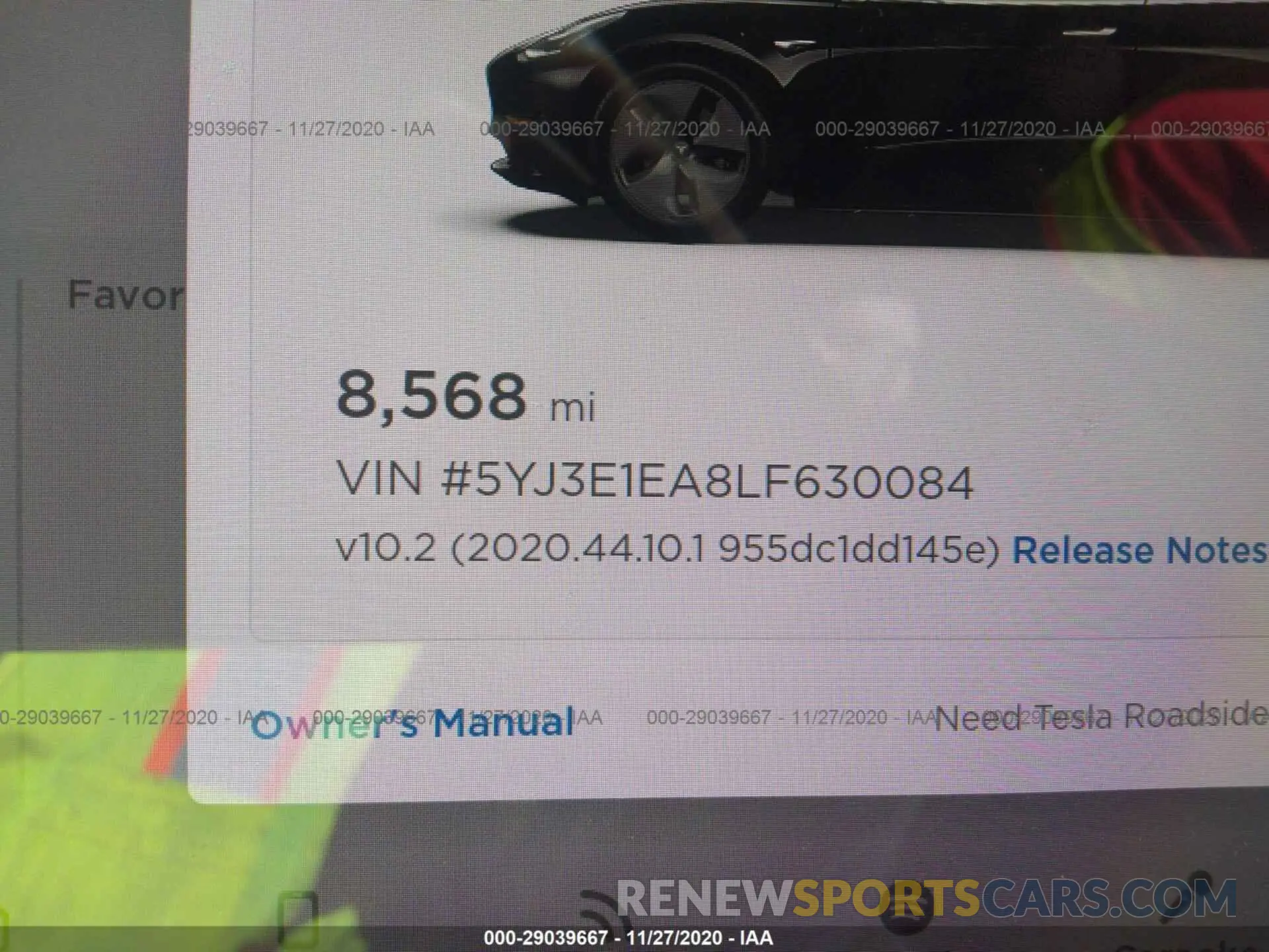 7 Фотография поврежденного автомобиля 5YJ3E1EA8LF630084 TESLA MODEL 3 2020
