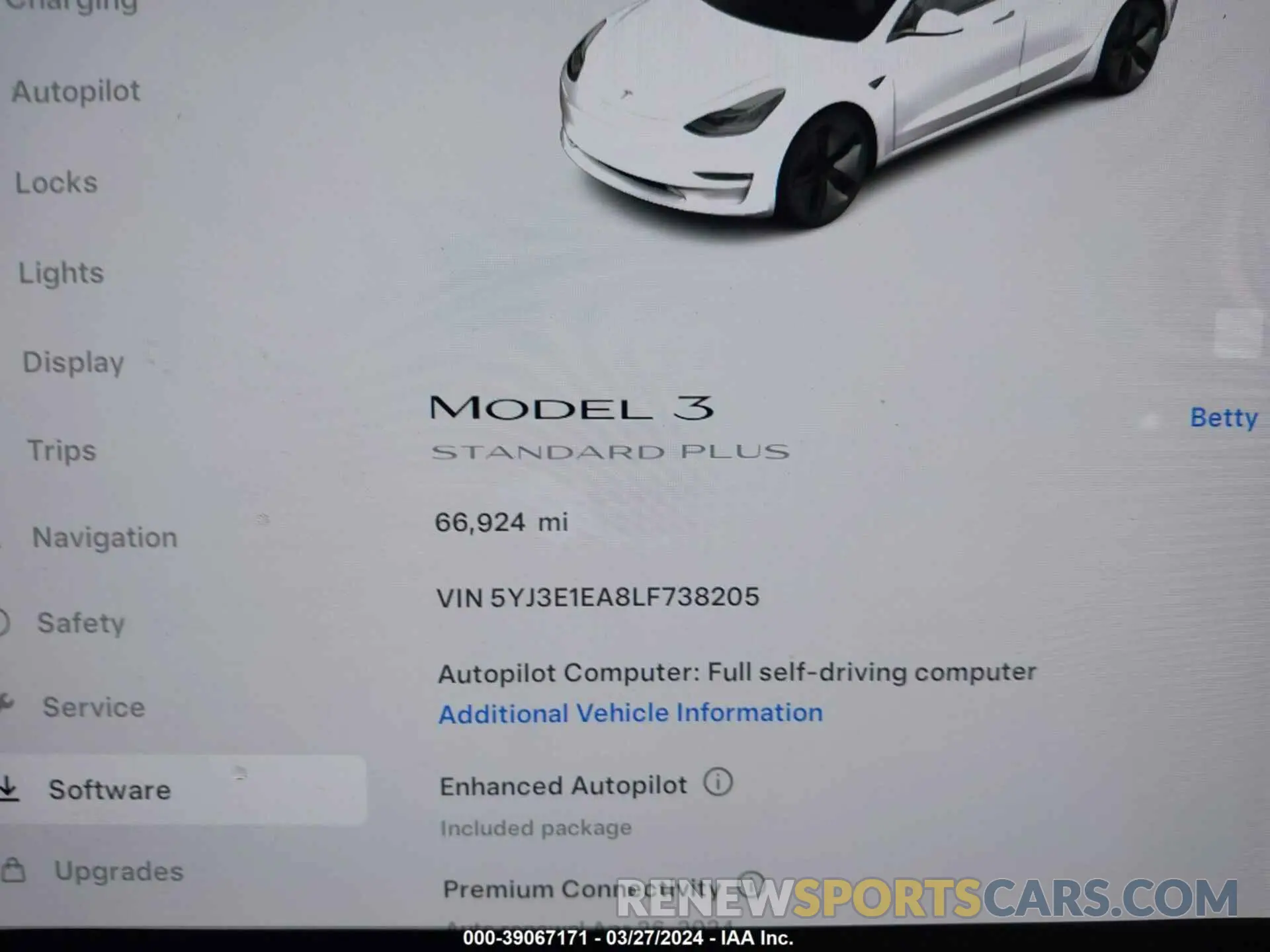 15 Photograph of a damaged car 5YJ3E1EA8LF738205 TESLA MODEL 3 2020