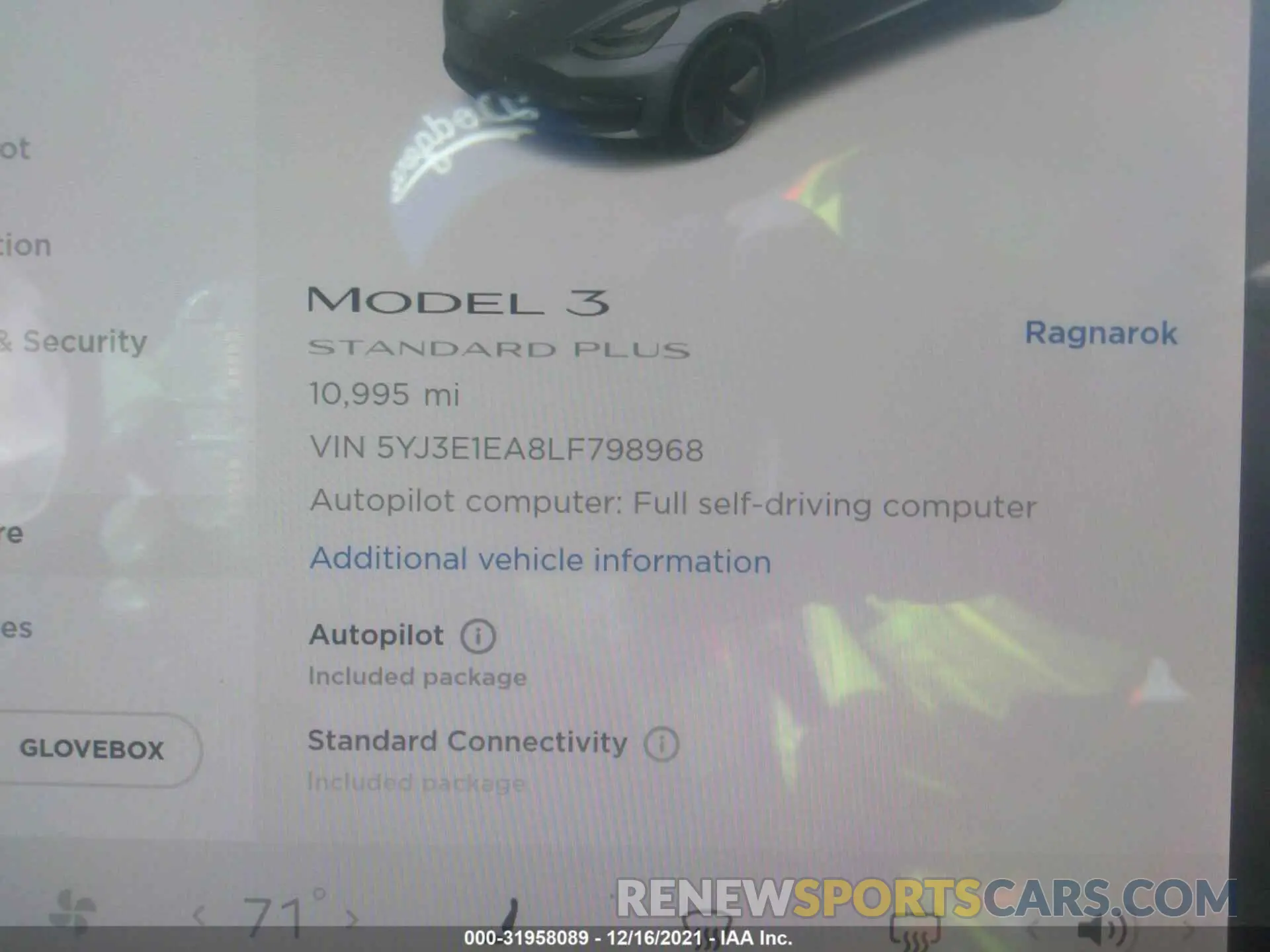 7 Photograph of a damaged car 5YJ3E1EA8LF798968 TESLA MODEL 3 2020