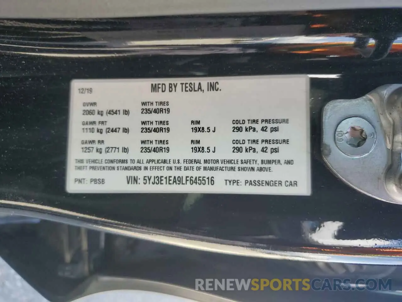 15 Photograph of a damaged car 5YJ3E1EA9LF645516 TESLA MODEL 3 2020