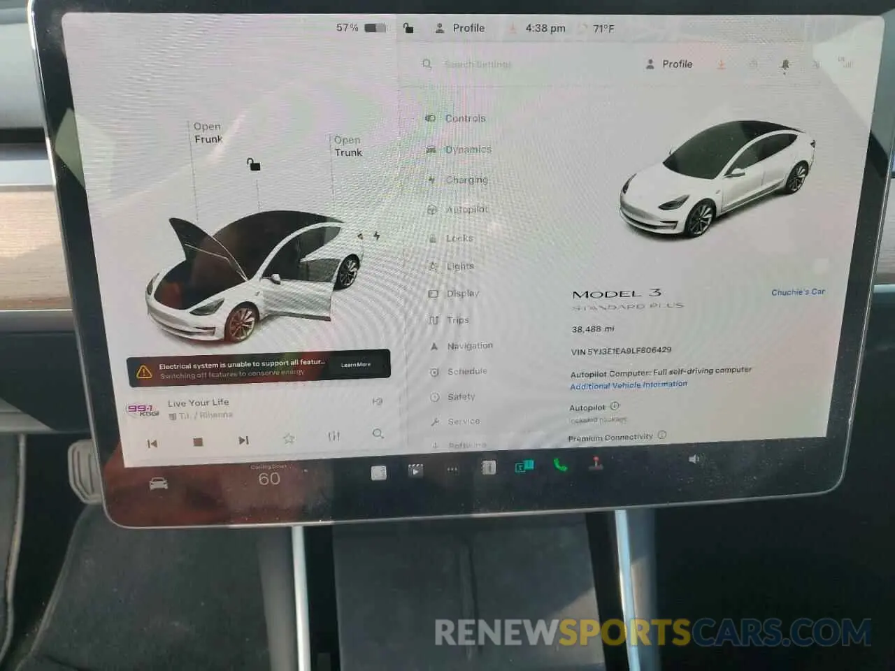 9 Photograph of a damaged car 5YJ3E1EA9LF806429 TESLA MODEL 3 2020