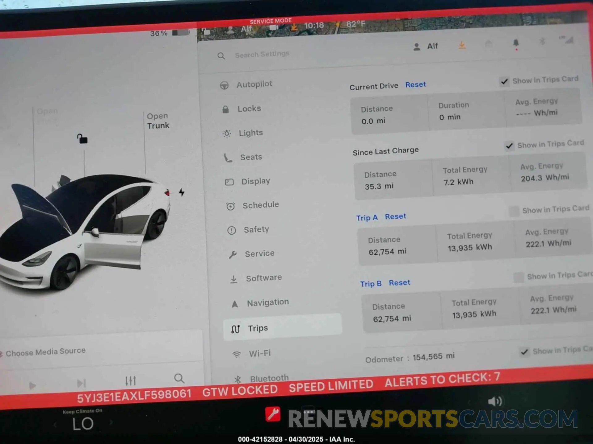 7 Photograph of a damaged car 5YJ3E1EAXLF598061 TESLA MODEL 3 2020