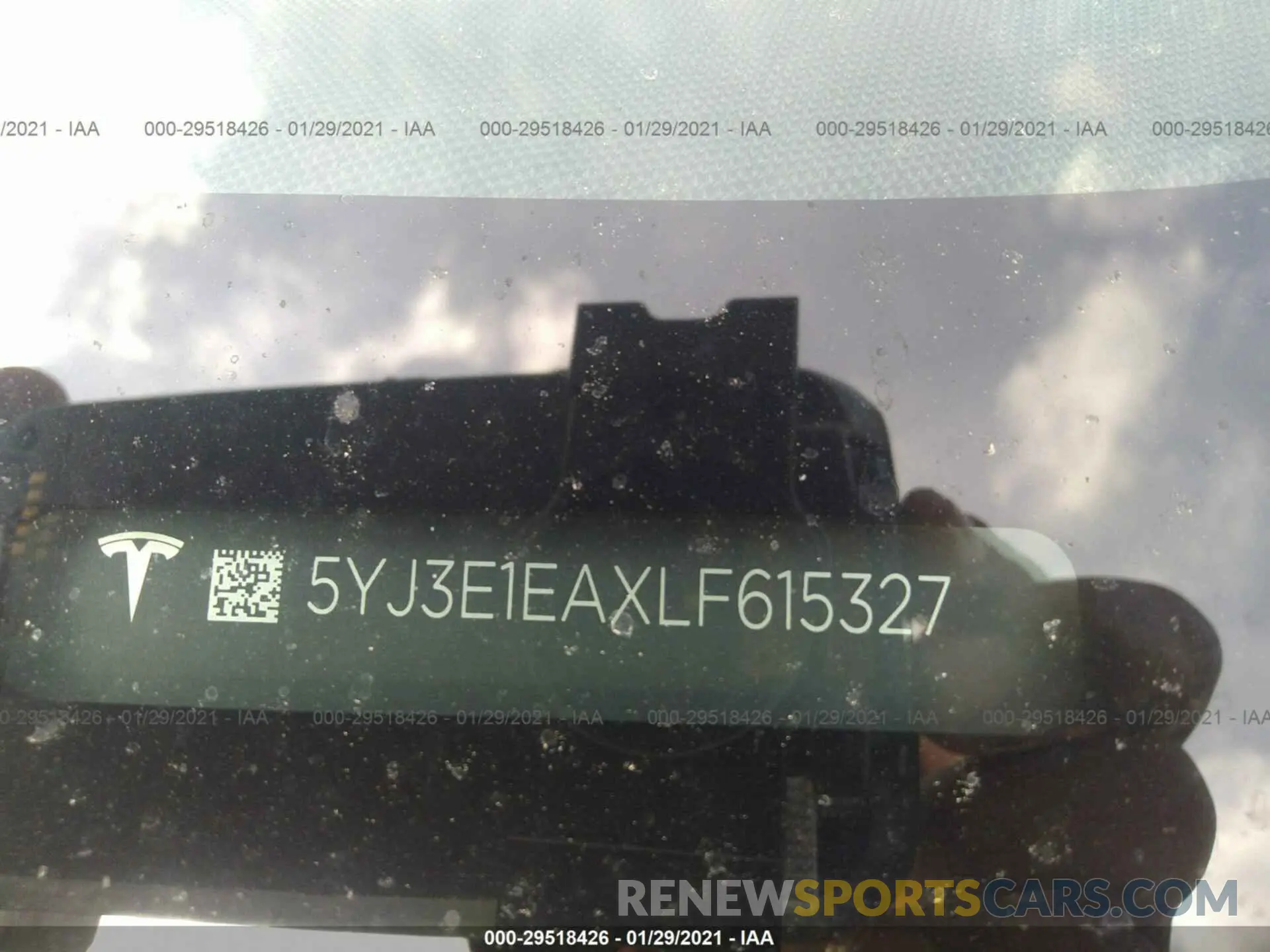 9 Photograph of a damaged car 5YJ3E1EAXLF615327 TESLA MODEL 3 2020