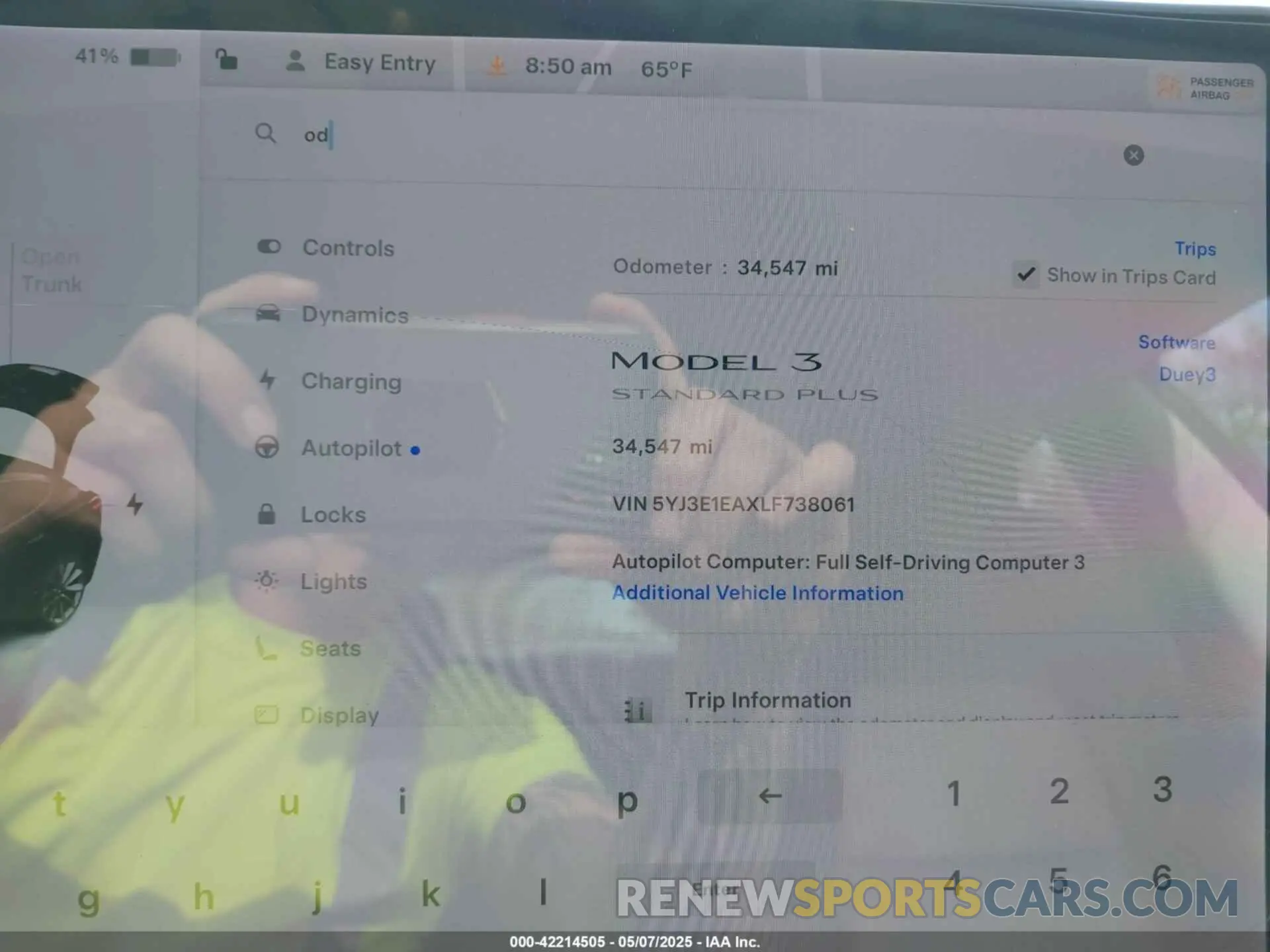 7 Photograph of a damaged car 5YJ3E1EAXLF738061 TESLA MODEL 3 2020