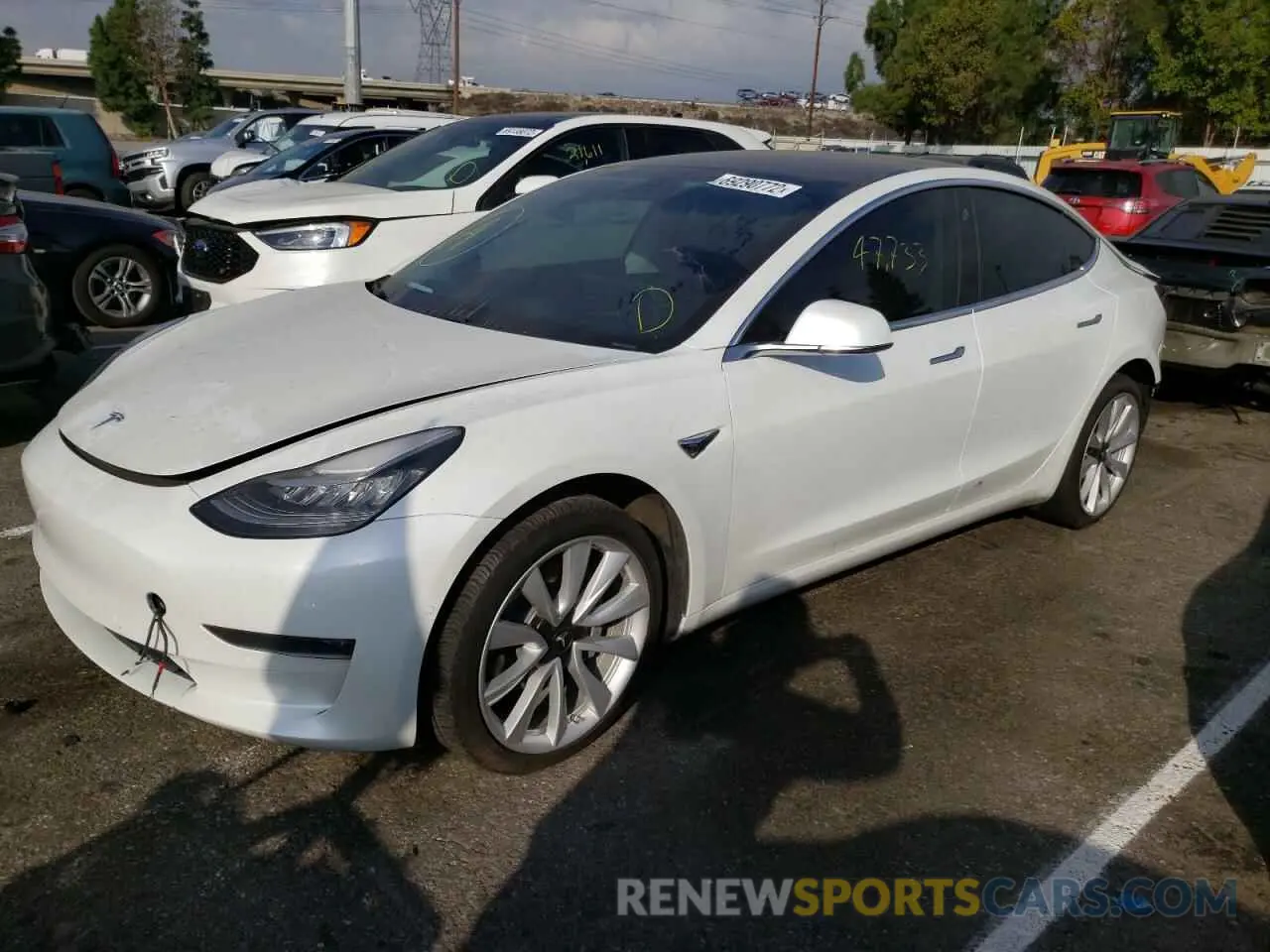 1 Photograph of a damaged car 5YJ3E1EB0LF628421 TESLA MODEL 3 2020