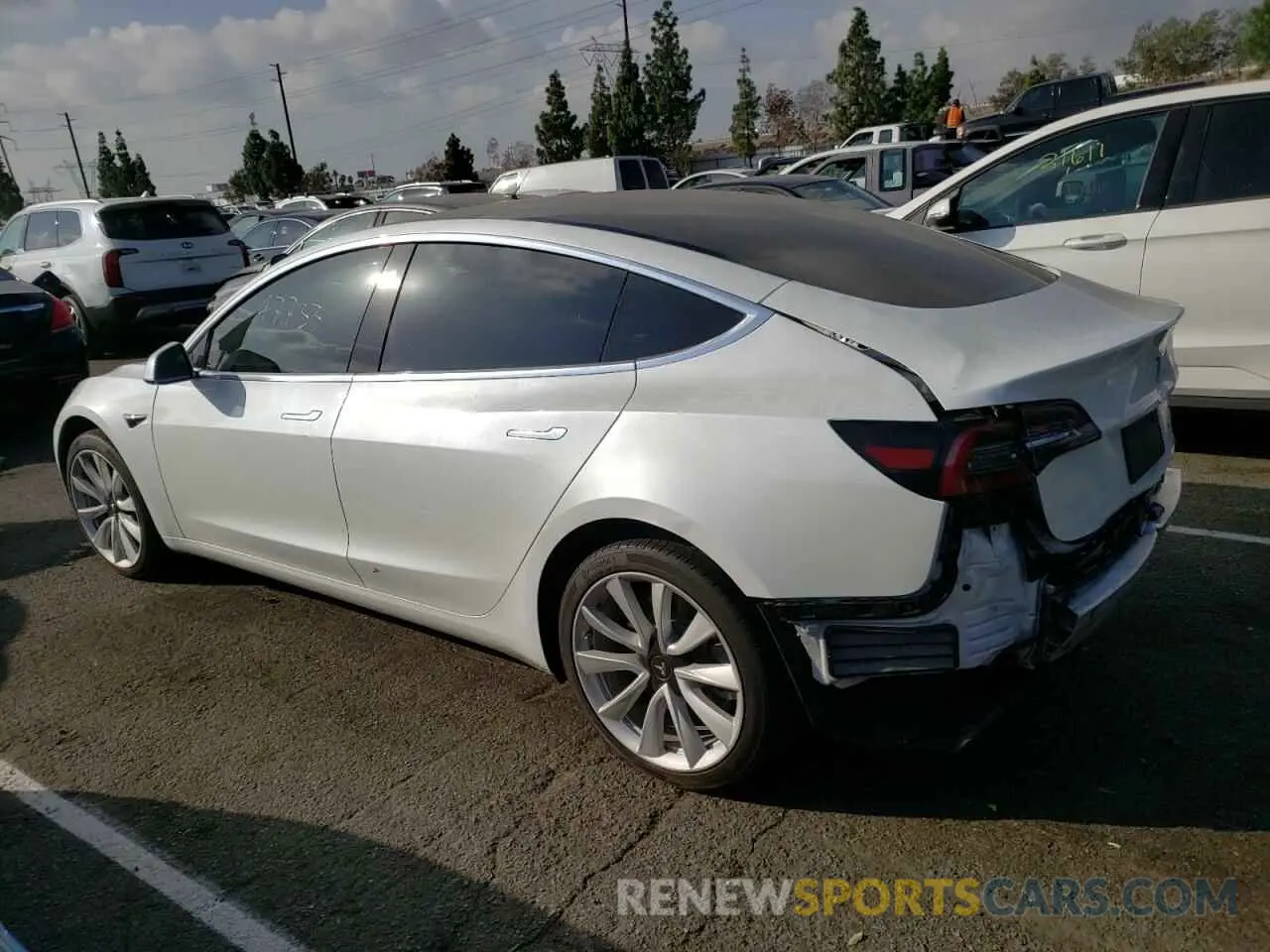 2 Photograph of a damaged car 5YJ3E1EB0LF628421 TESLA MODEL 3 2020