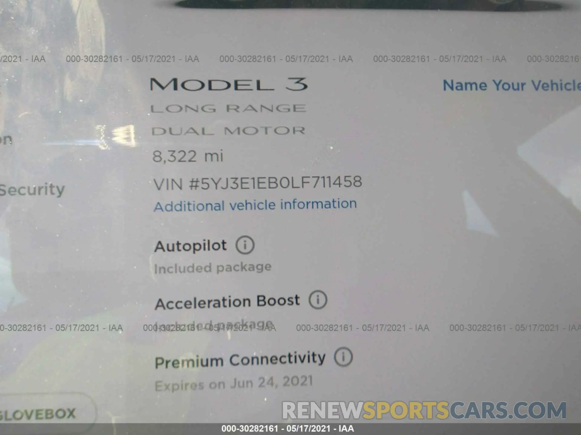 7 Photograph of a damaged car 5YJ3E1EB0LF711458 TESLA MODEL 3 2020