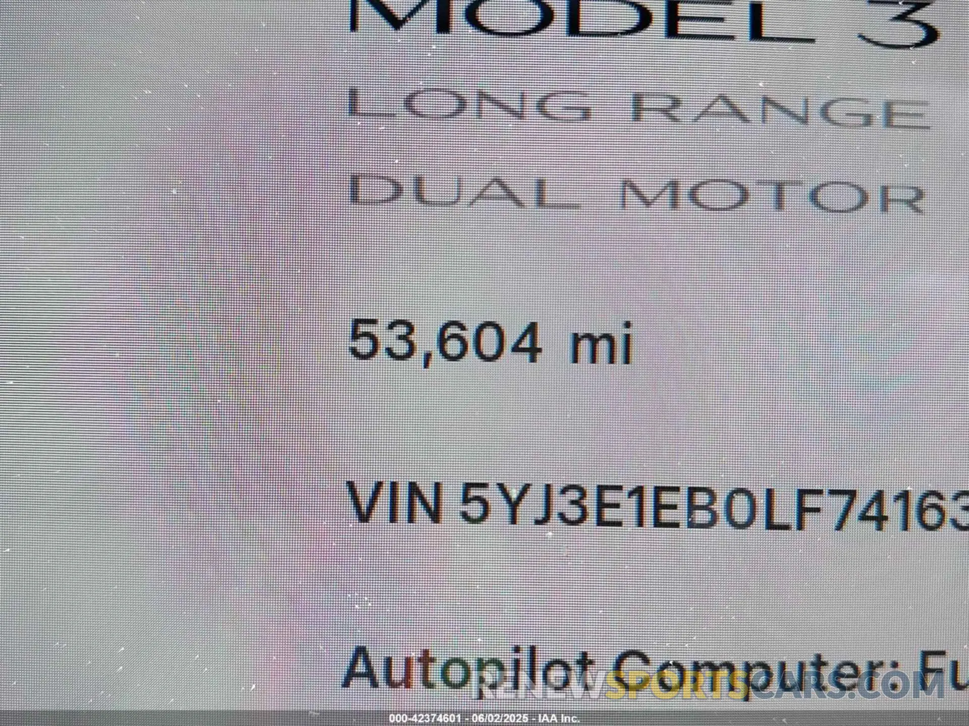 15 Photograph of a damaged car 5YJ3E1EB0LF741639 TESLA MODEL 3 2020