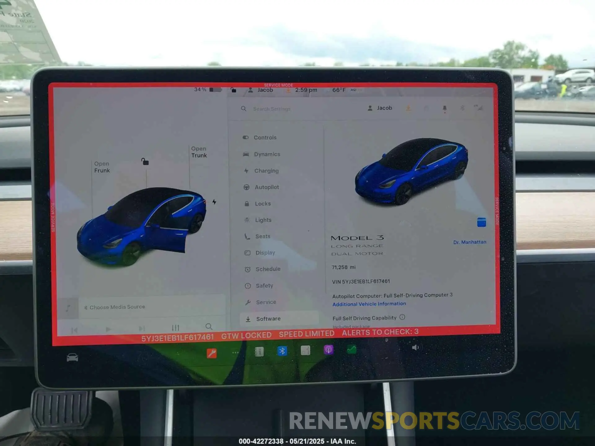 7 Фотография поврежденного автомобиля 5YJ3E1EB1LF617461 TESLA MODEL 3 2020