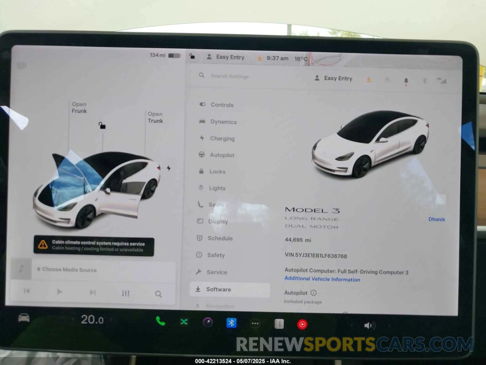 7 Фотография поврежденного автомобиля 5YJ3E1EB1LF636768 TESLA MODEL 3 2020