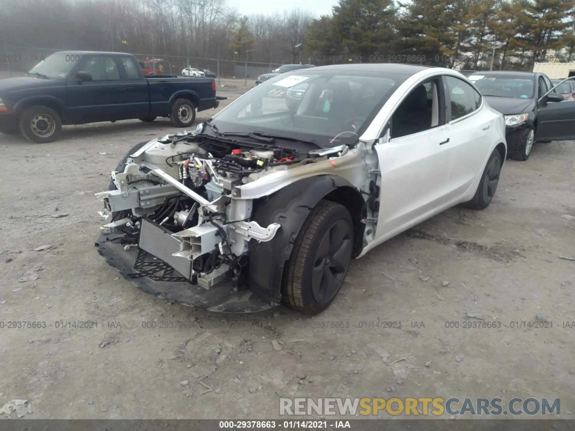 2 Photograph of a damaged car 5YJ3E1EB2LF637797 TESLA MODEL 3 2020
